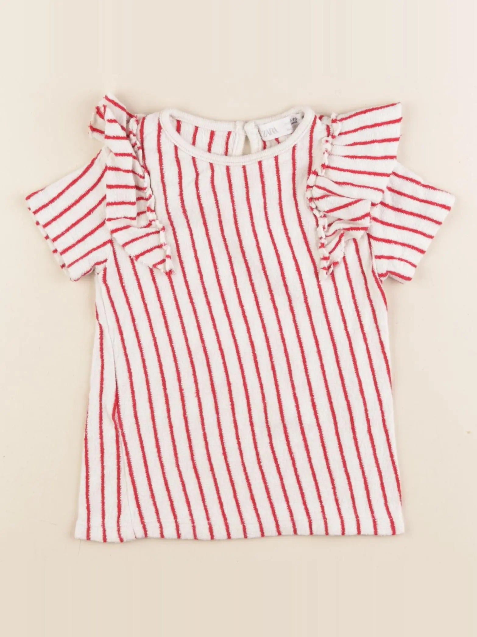 Zara - tee-shirt blanc, rouge - 12/18 mois