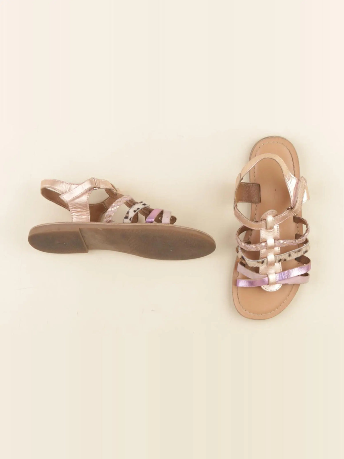 Okaidi - sandales or, rose - pointure 33