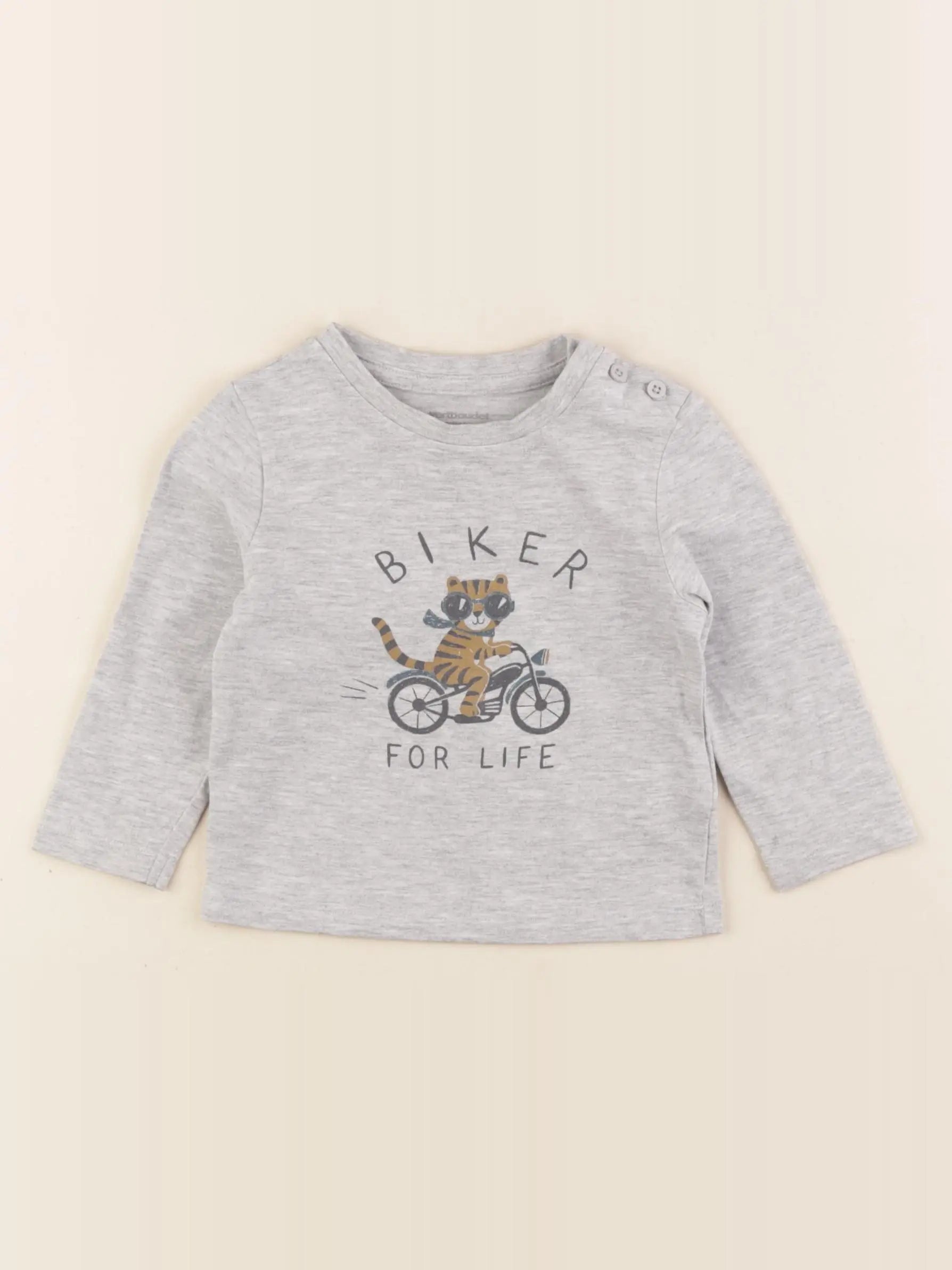 Vertbaudet - tee-shirt gris - 9 mois