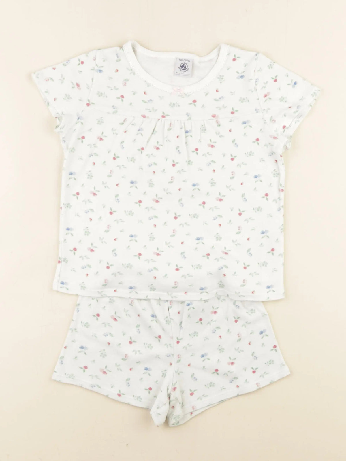 Petit Bateau - pyjama coton blanc - 4 ans