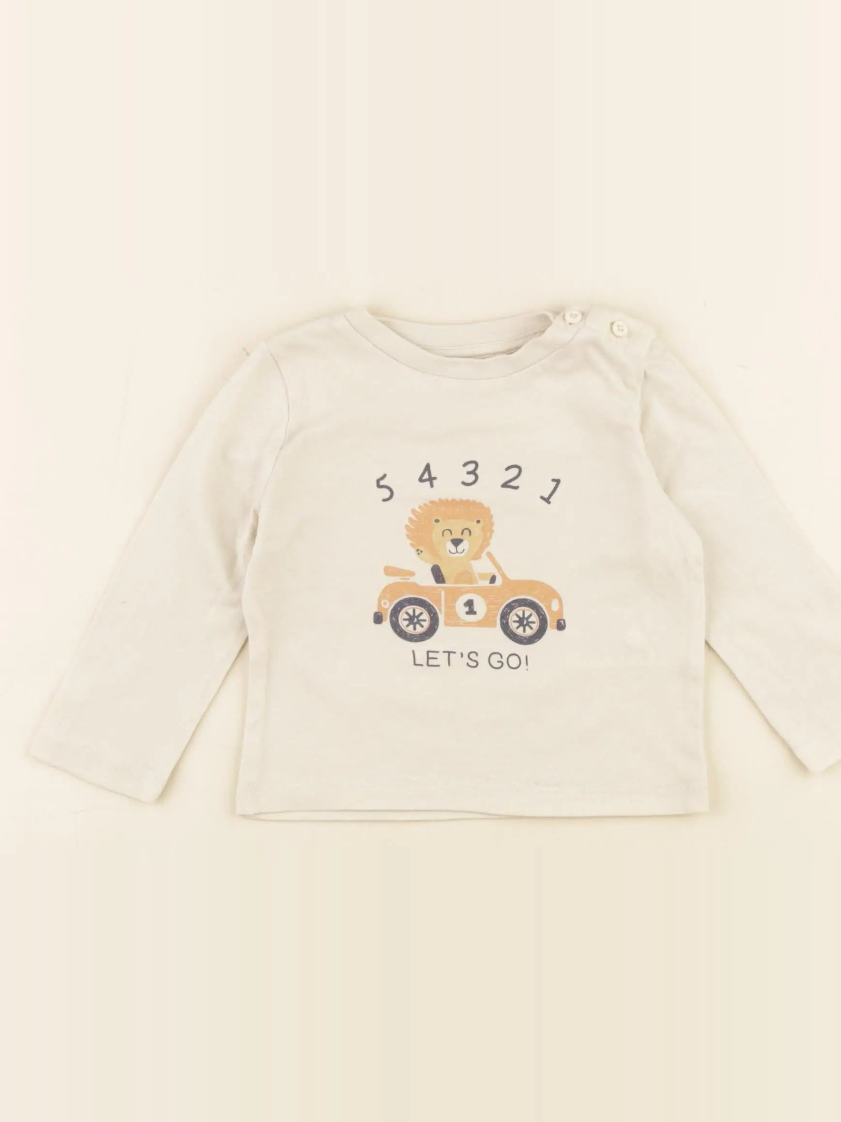 Vertbaudet - tee-shirt beige - 6 mois