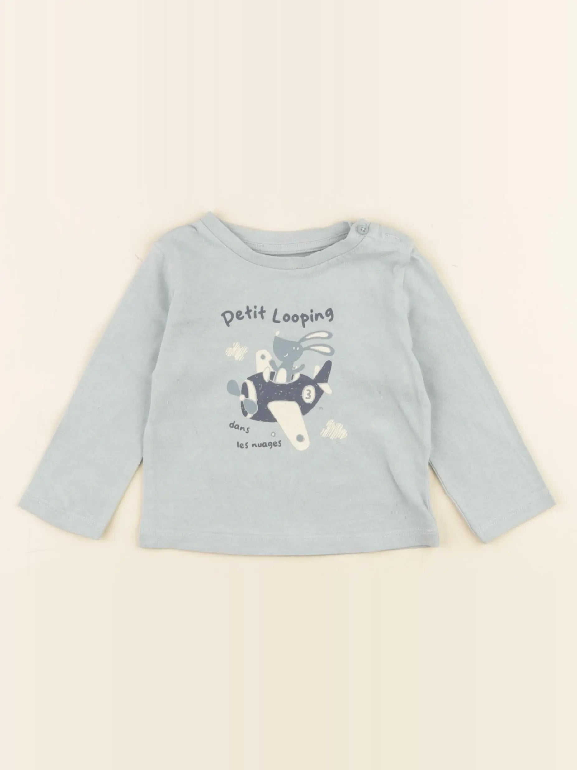 Vertbaudet - tee-shirt bleu - 6 mois