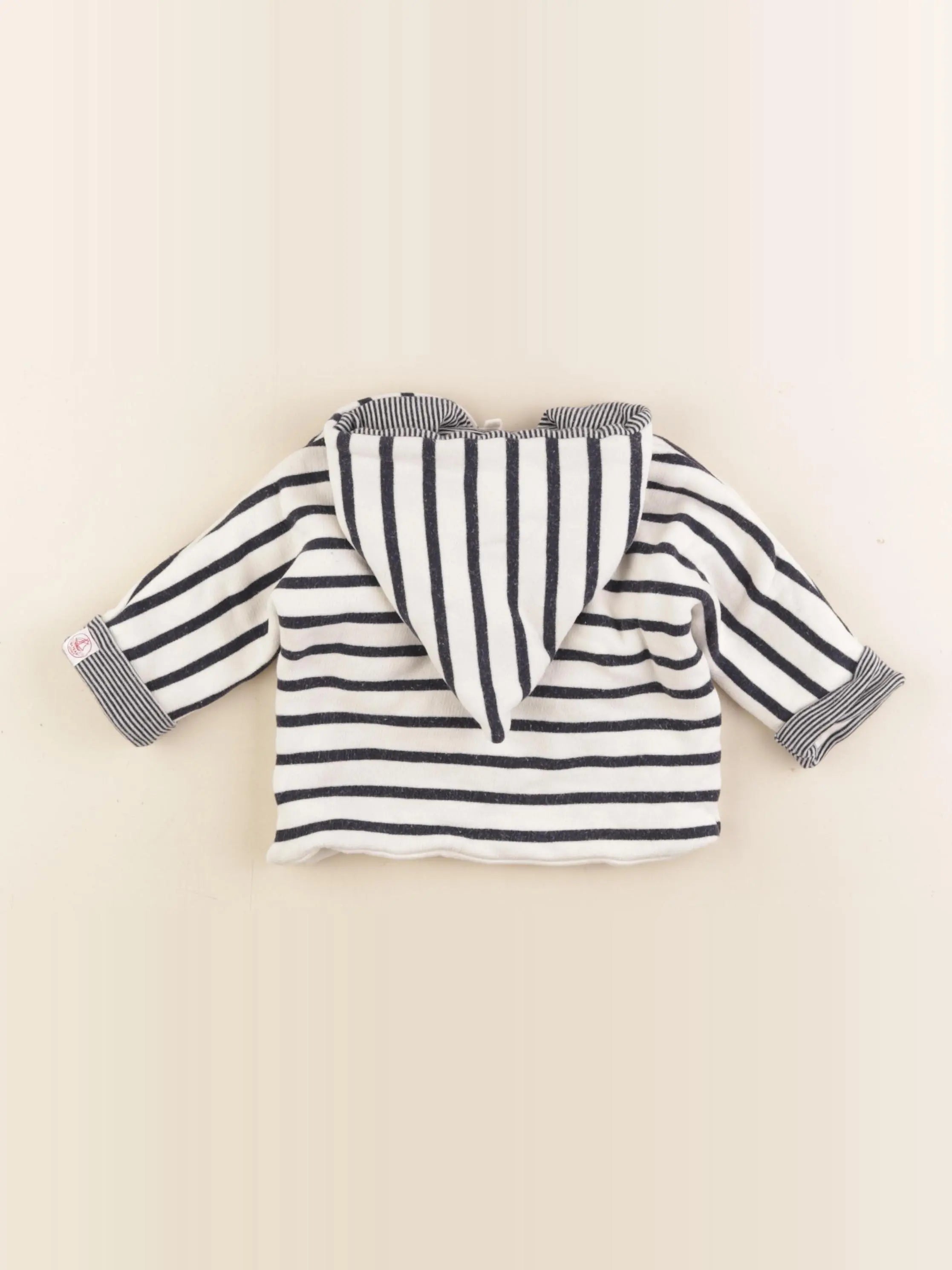 Petit Bateau - sweat bleu, blanc - 6 mois