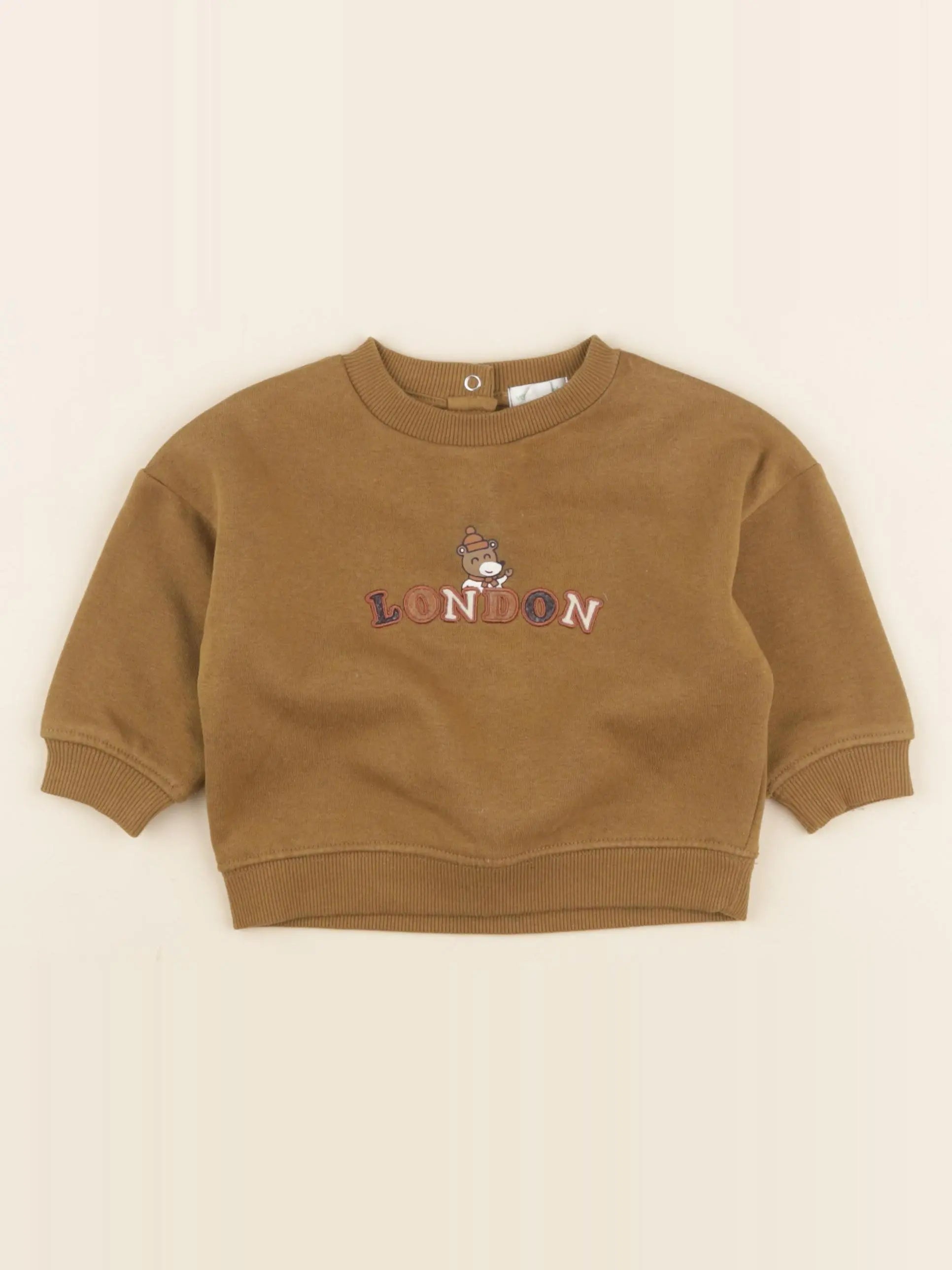 Vertbaudet - sweat marron - 9 mois