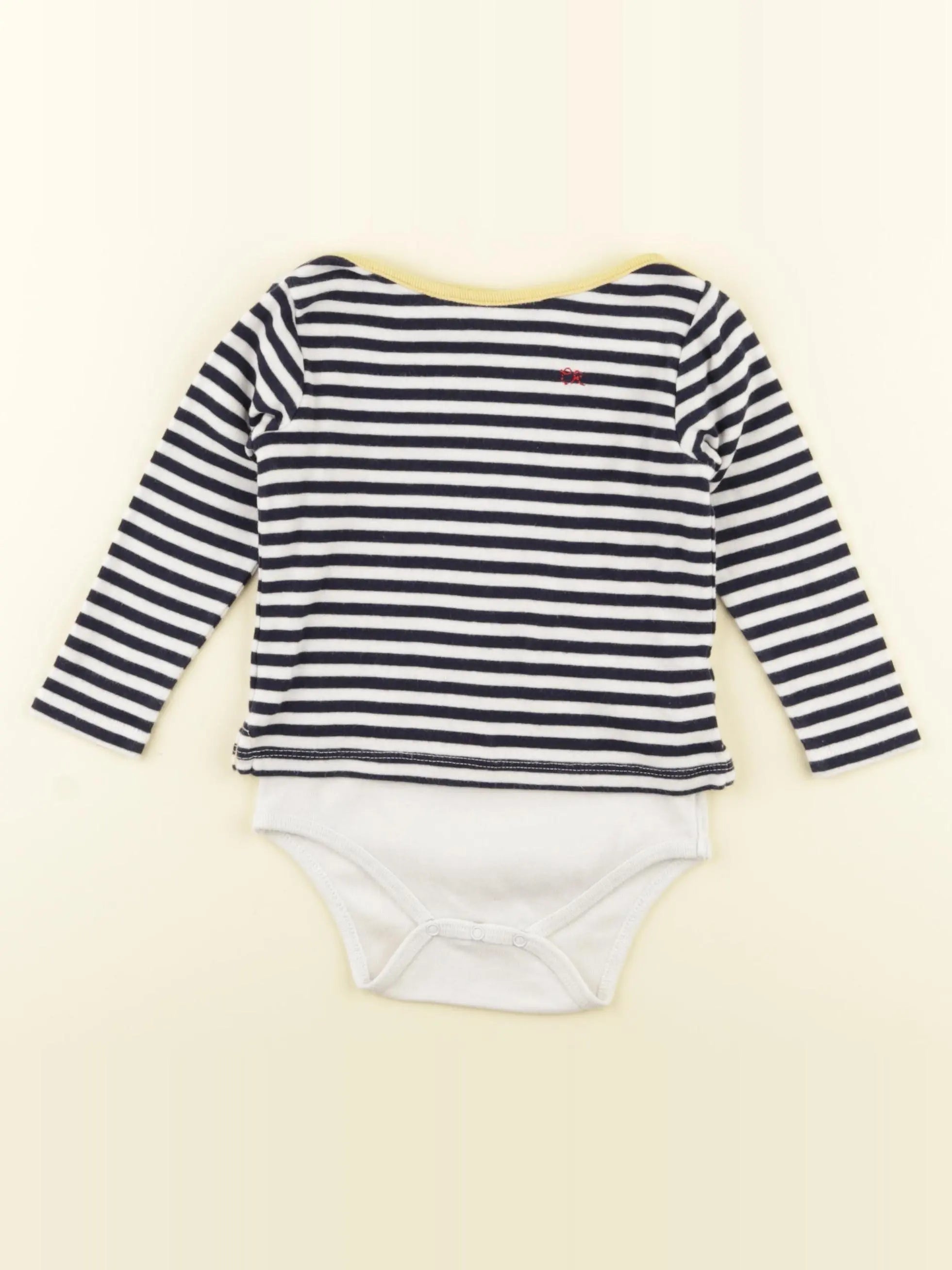 Cadet Rousselle - body tee-shirt bleu, blanc - 18 mois