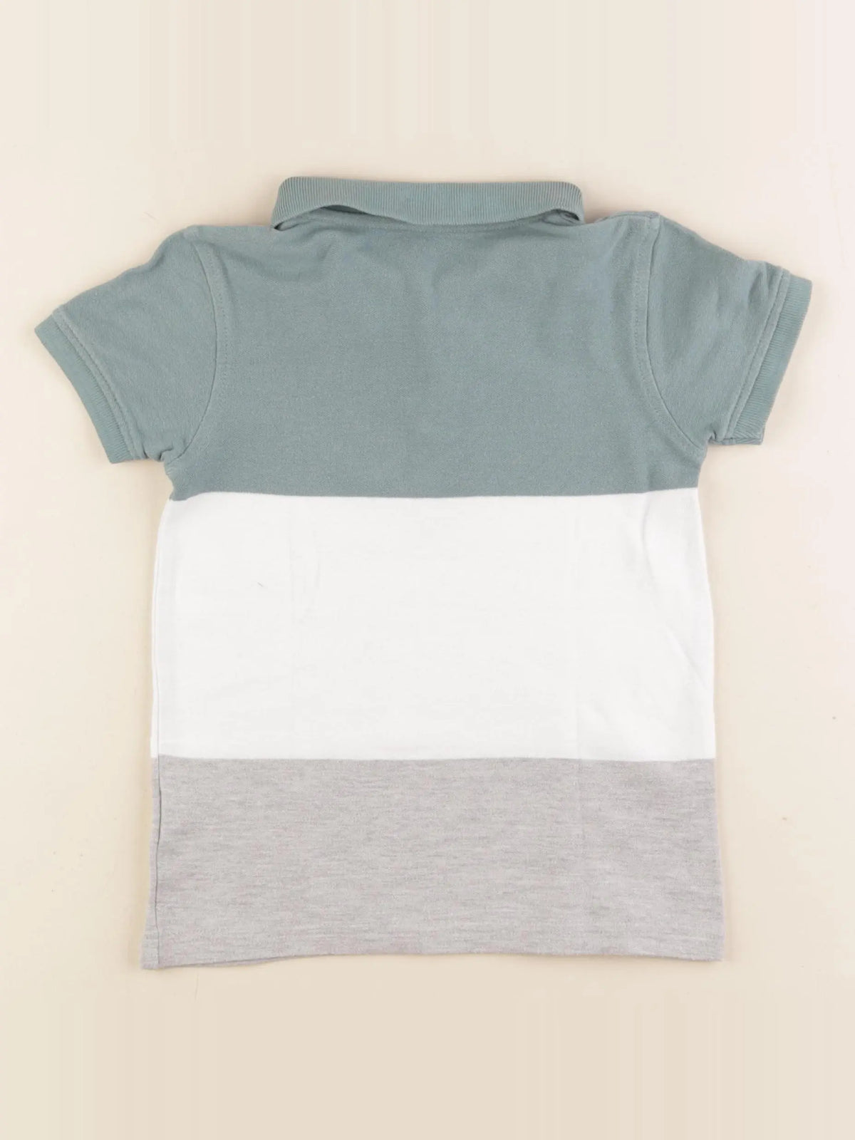 Vertbaudet - polo vert, blanc - 6 ans
