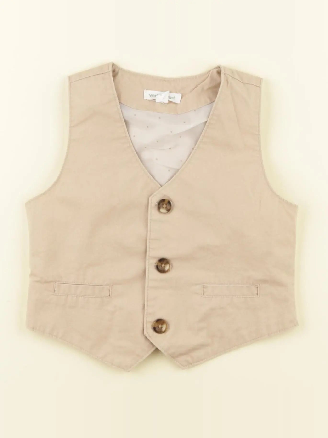 Vertbaudet - gilet beige - 2 ans
