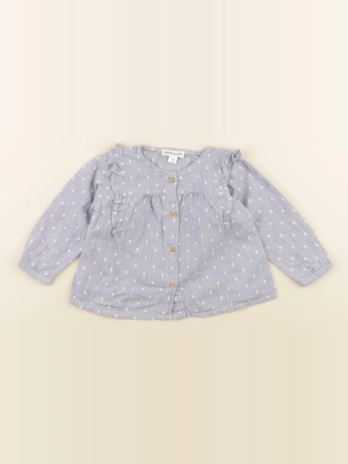 Vertbaudet - blouse bleu - 9 mois