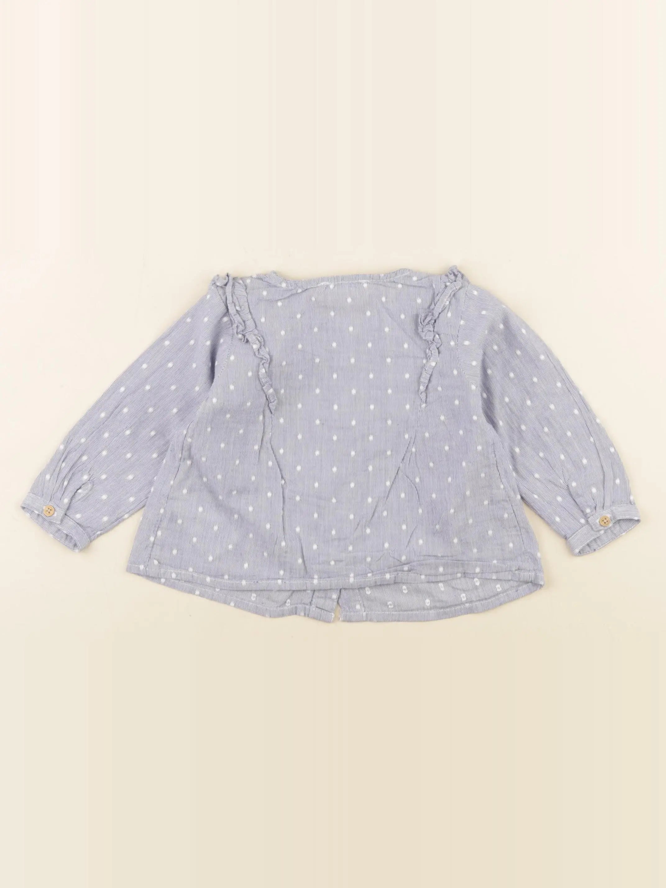 Vertbaudet - blouse bleu - 9 mois