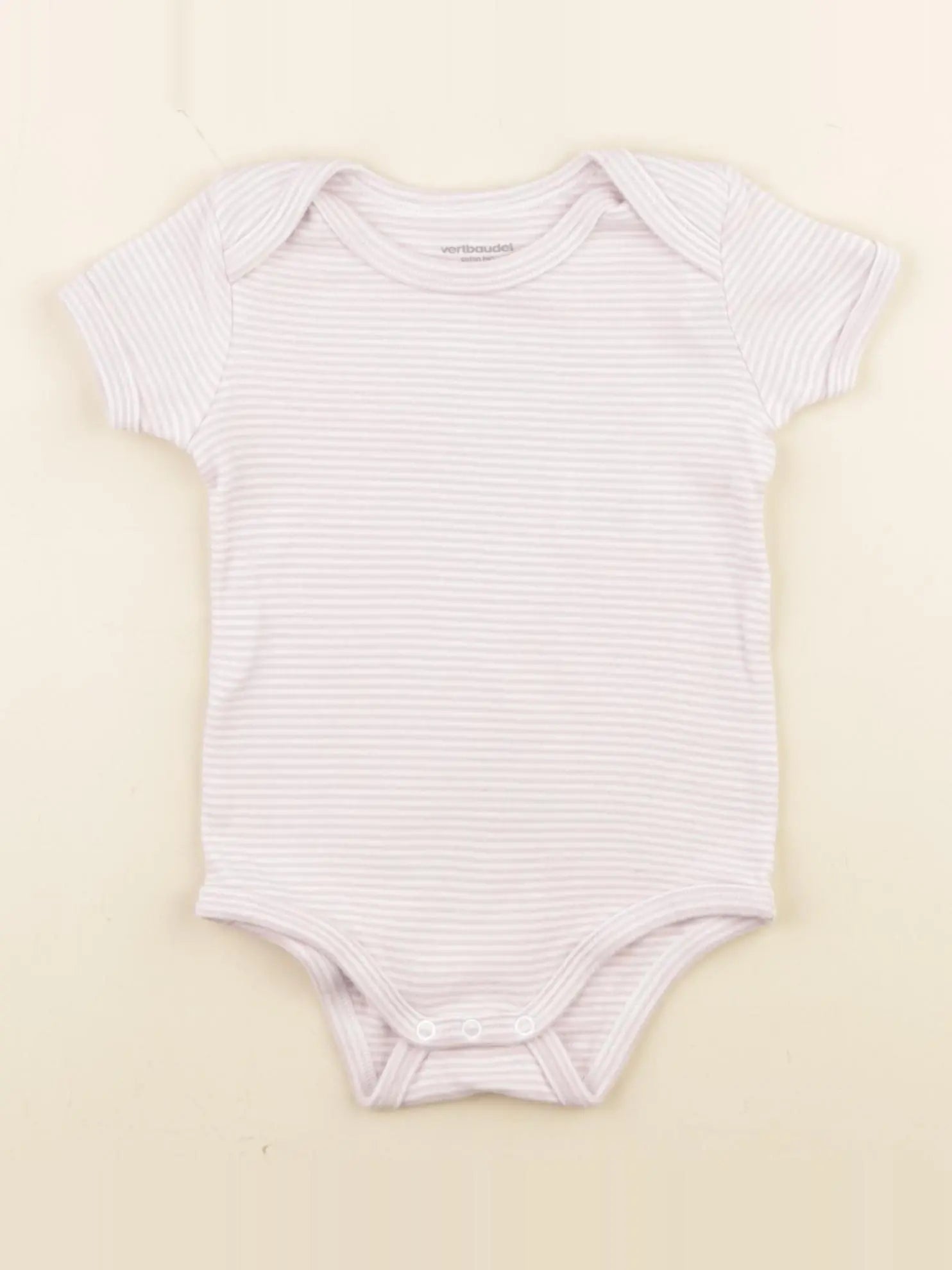 Vertbaudet - body violet, blanc - 18 mois