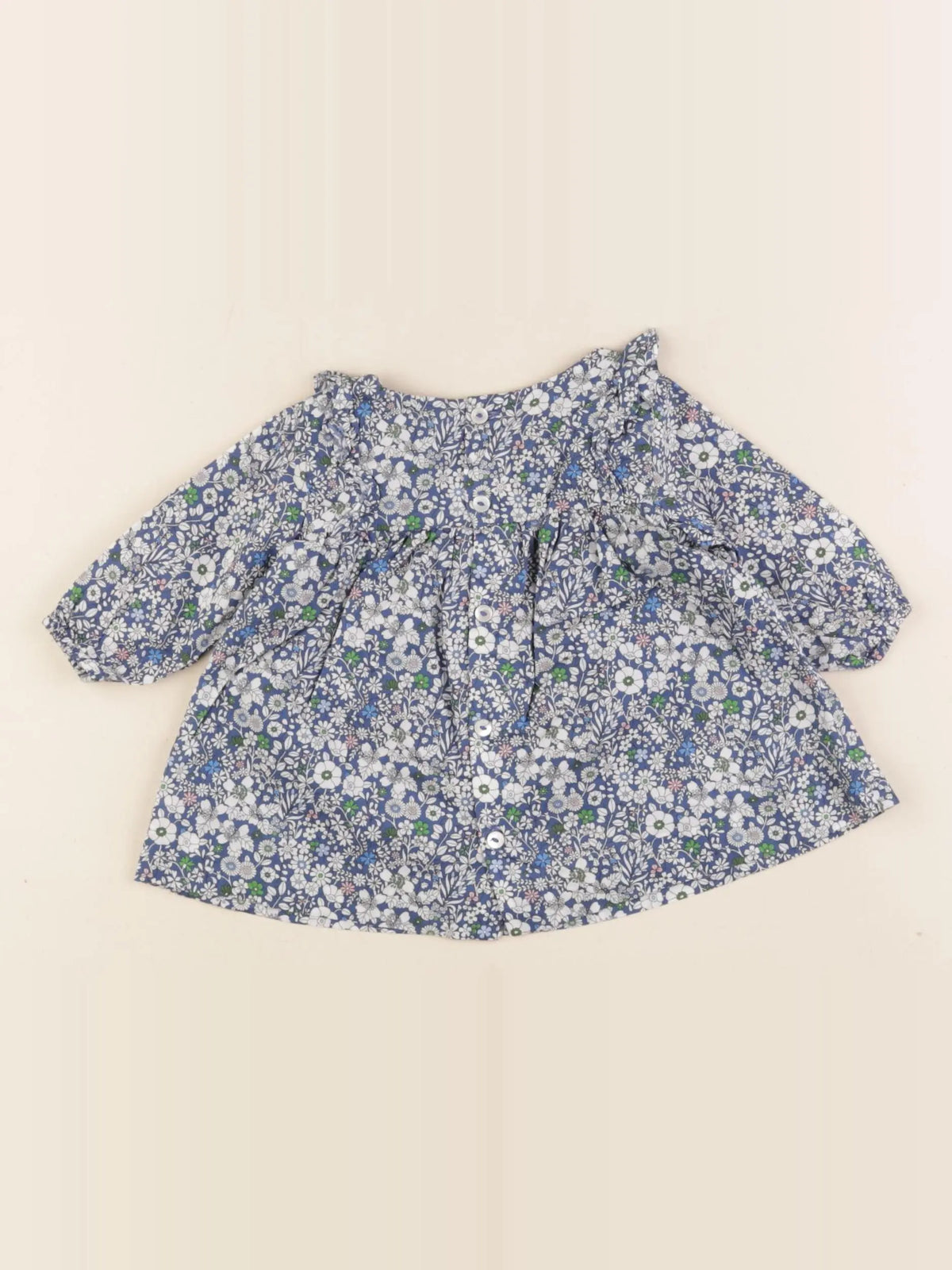 Jacadi - robe liberty bleu - 1 mois