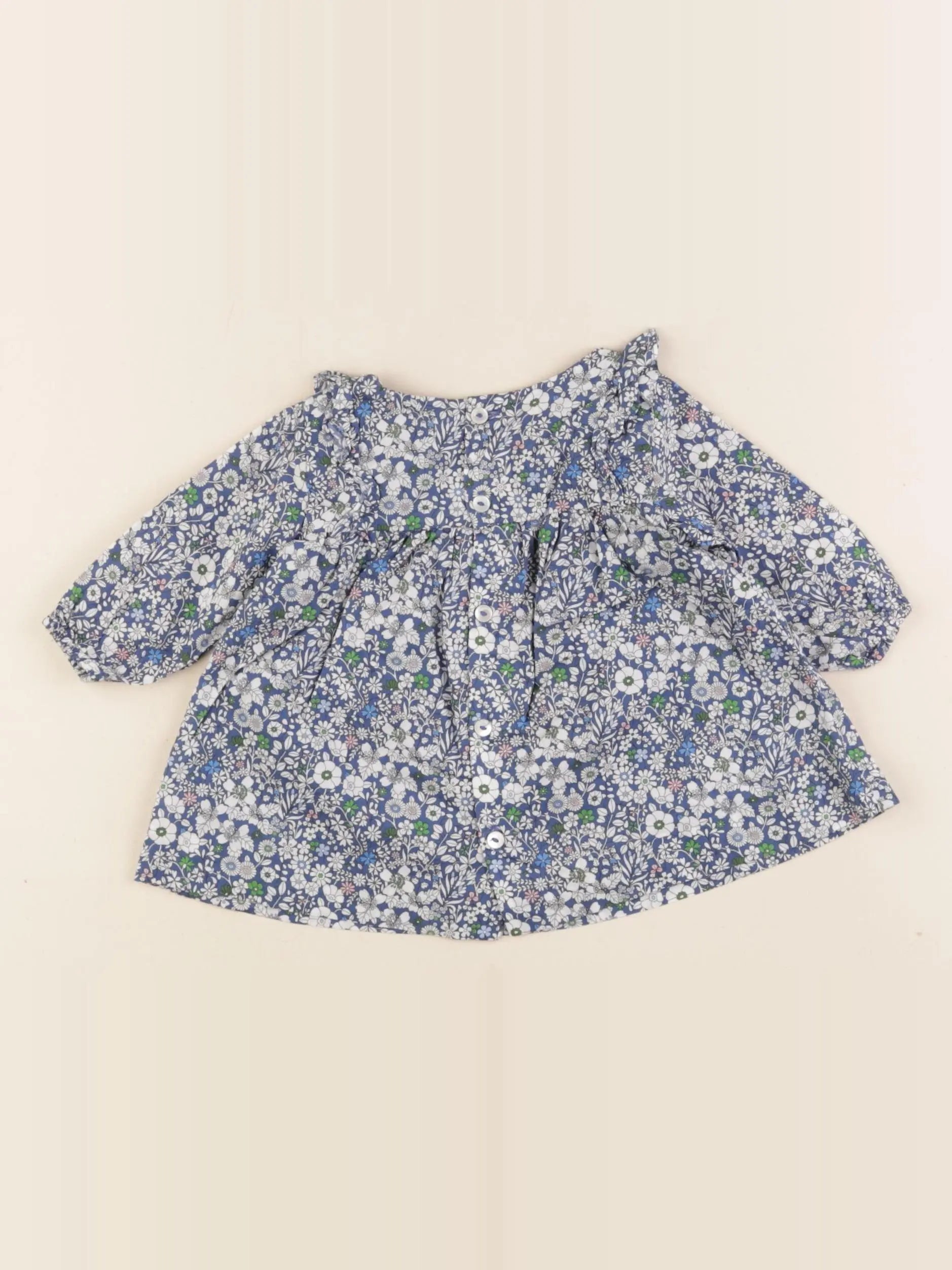 Jacadi - robe liberty bleu - 1 mois