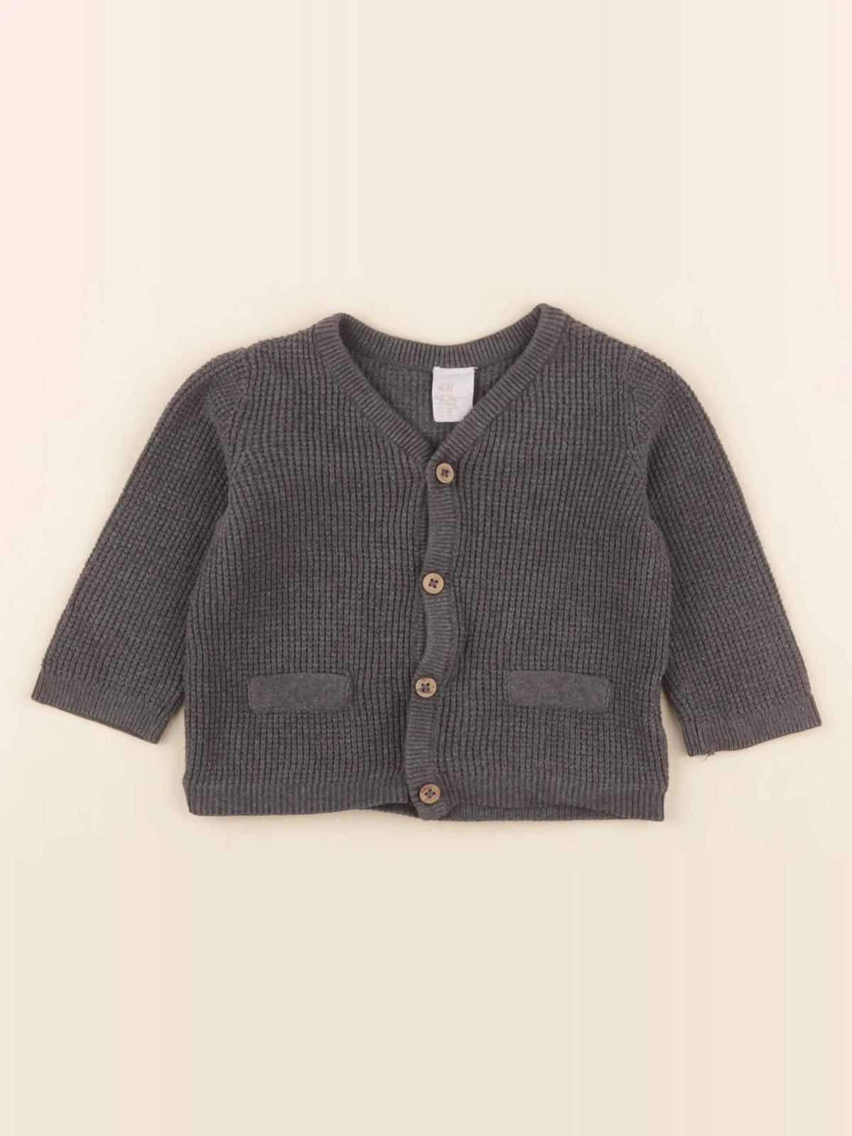 H&M - gilet gris - 4/6 mois