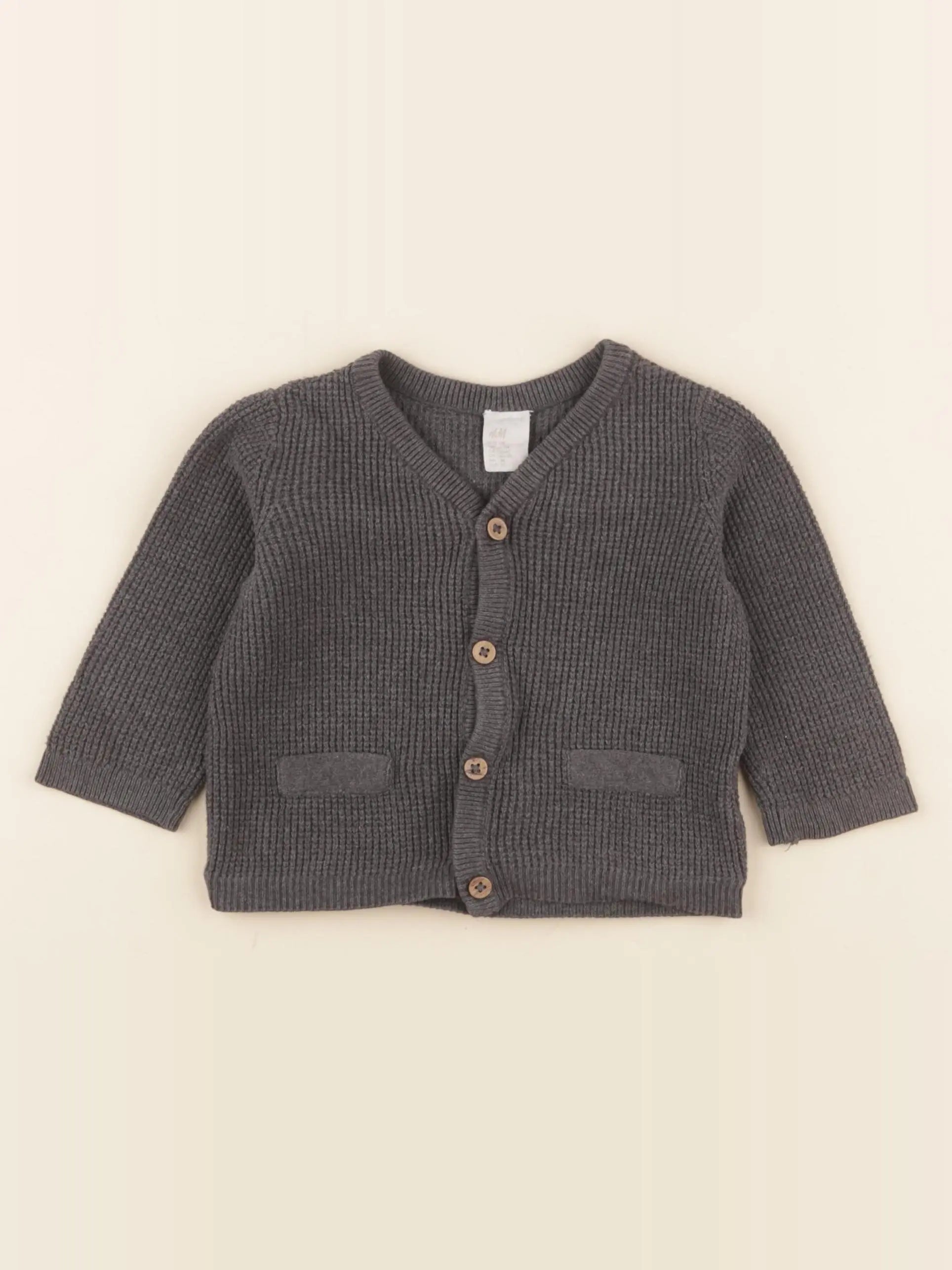H&M - gilet gris - 4/6 mois