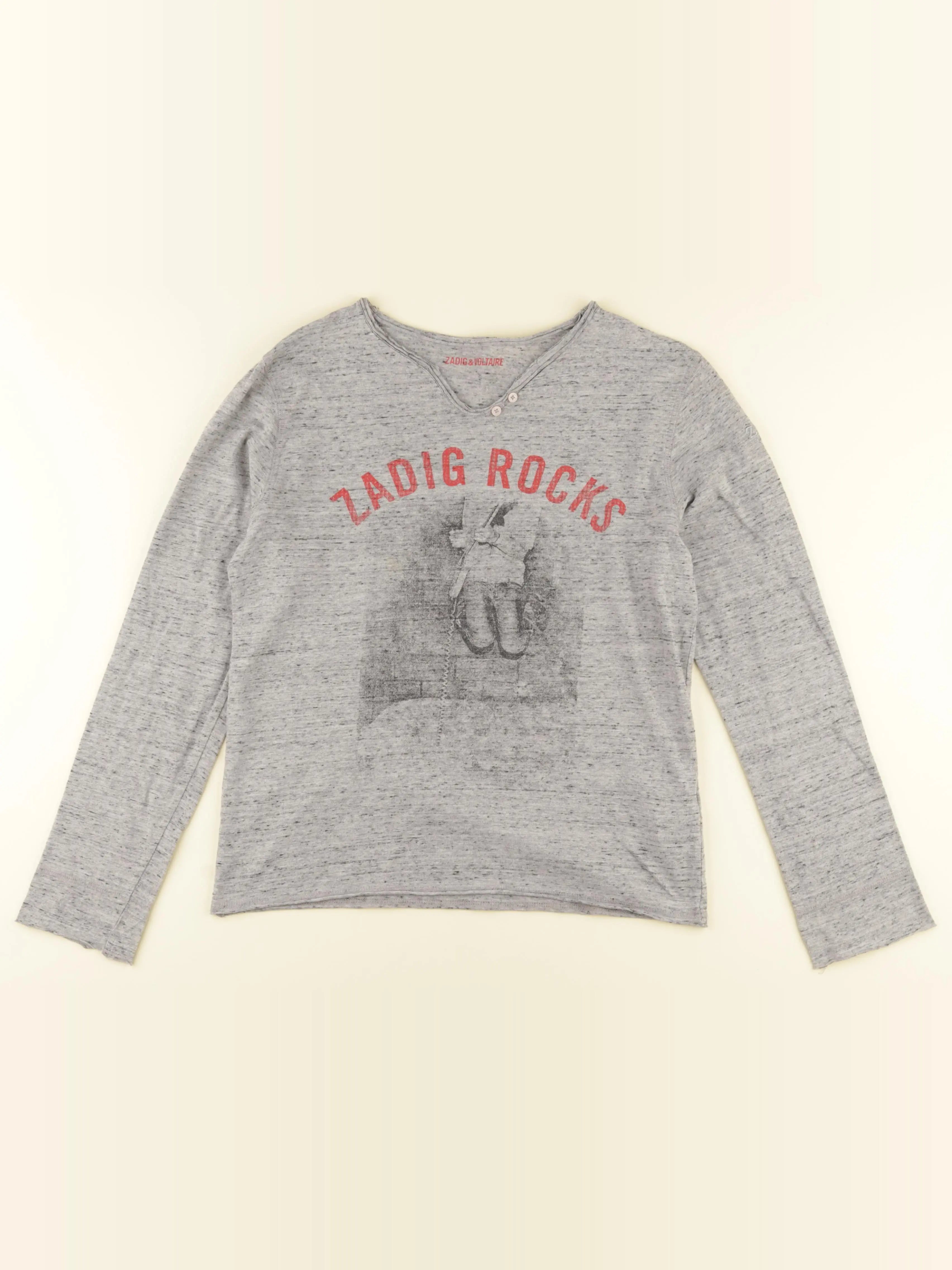 Zadig & Voltaire - tee-shirt gris - 12 ans