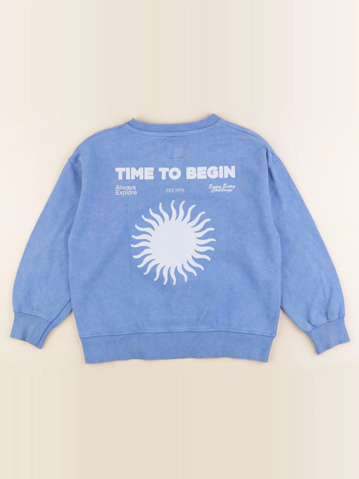 Zara - sweat imprimé au dos bleu - 6/7 ans