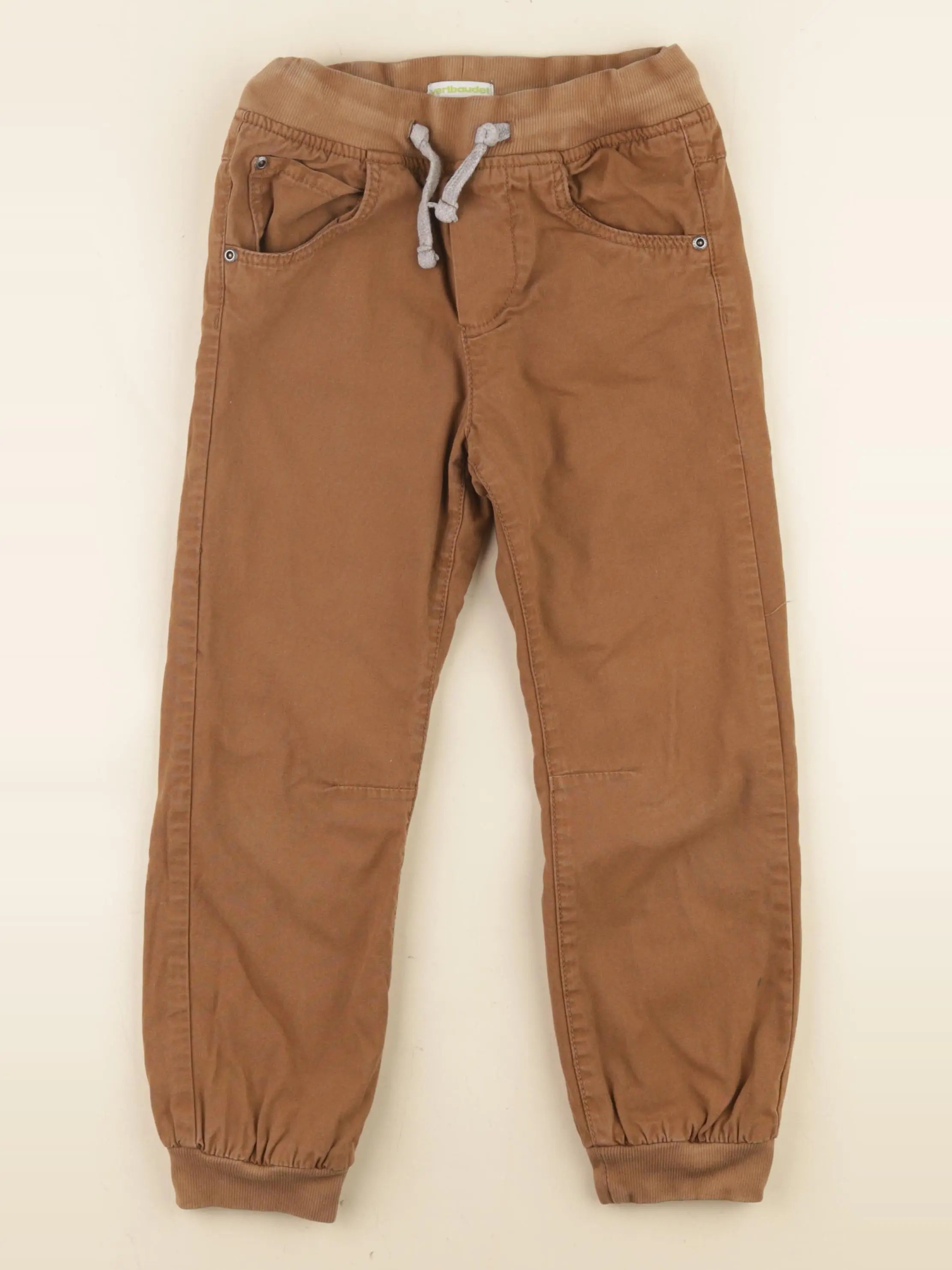 Vertbaudet - pantalon doublé marron - 7 ans