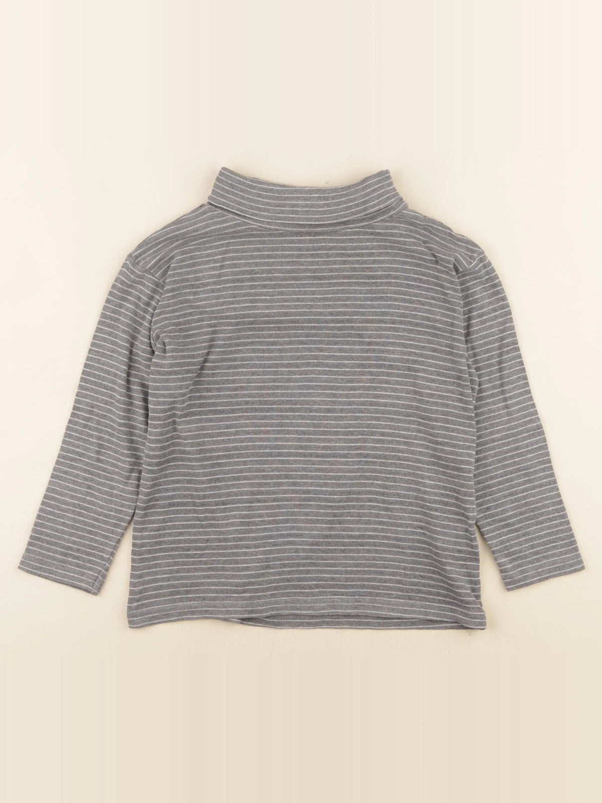 Vertbaudet - sous-pull gris, blanc - 8 ans