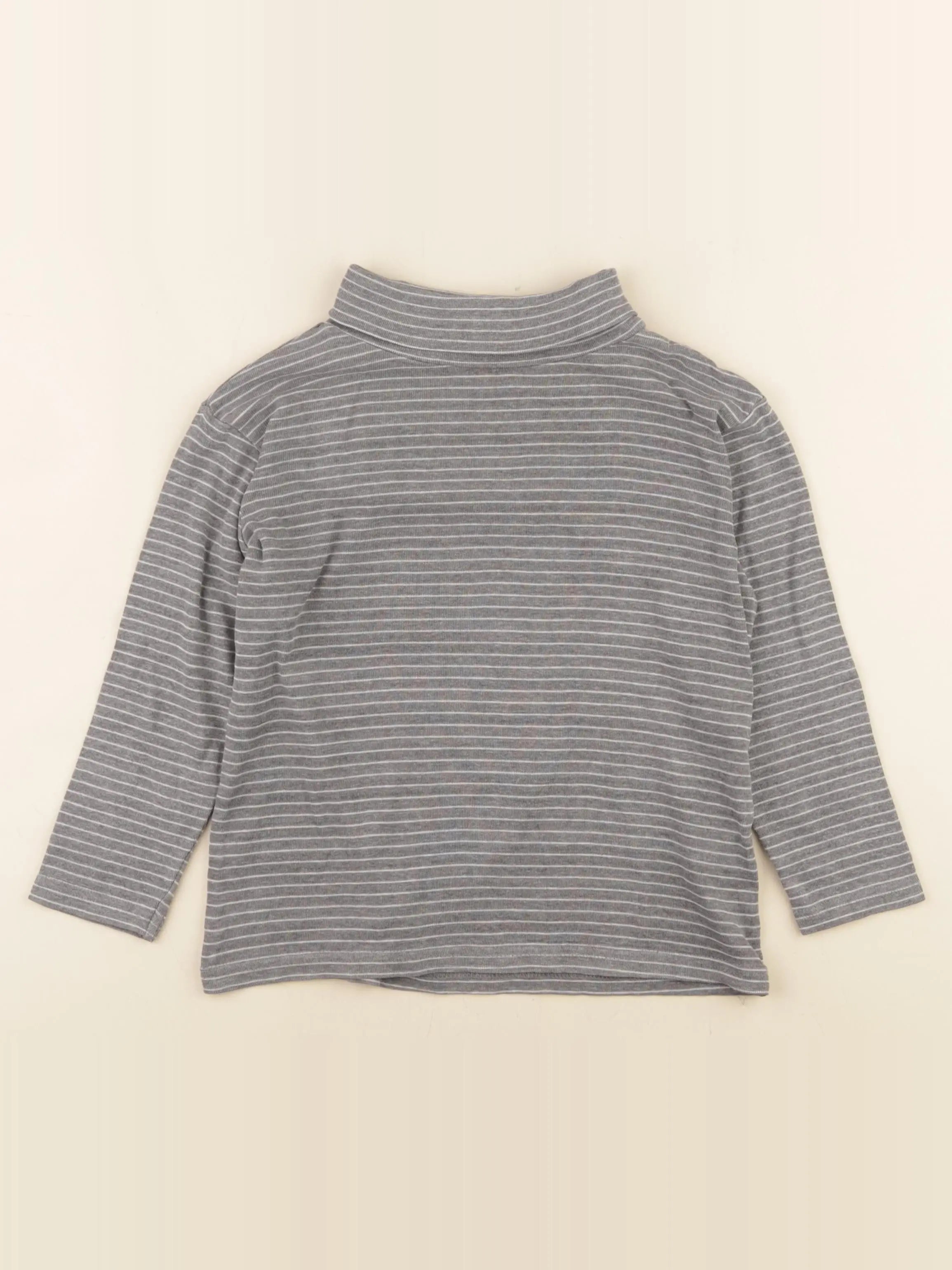 Vertbaudet - sous-pull gris, blanc - 8 ans