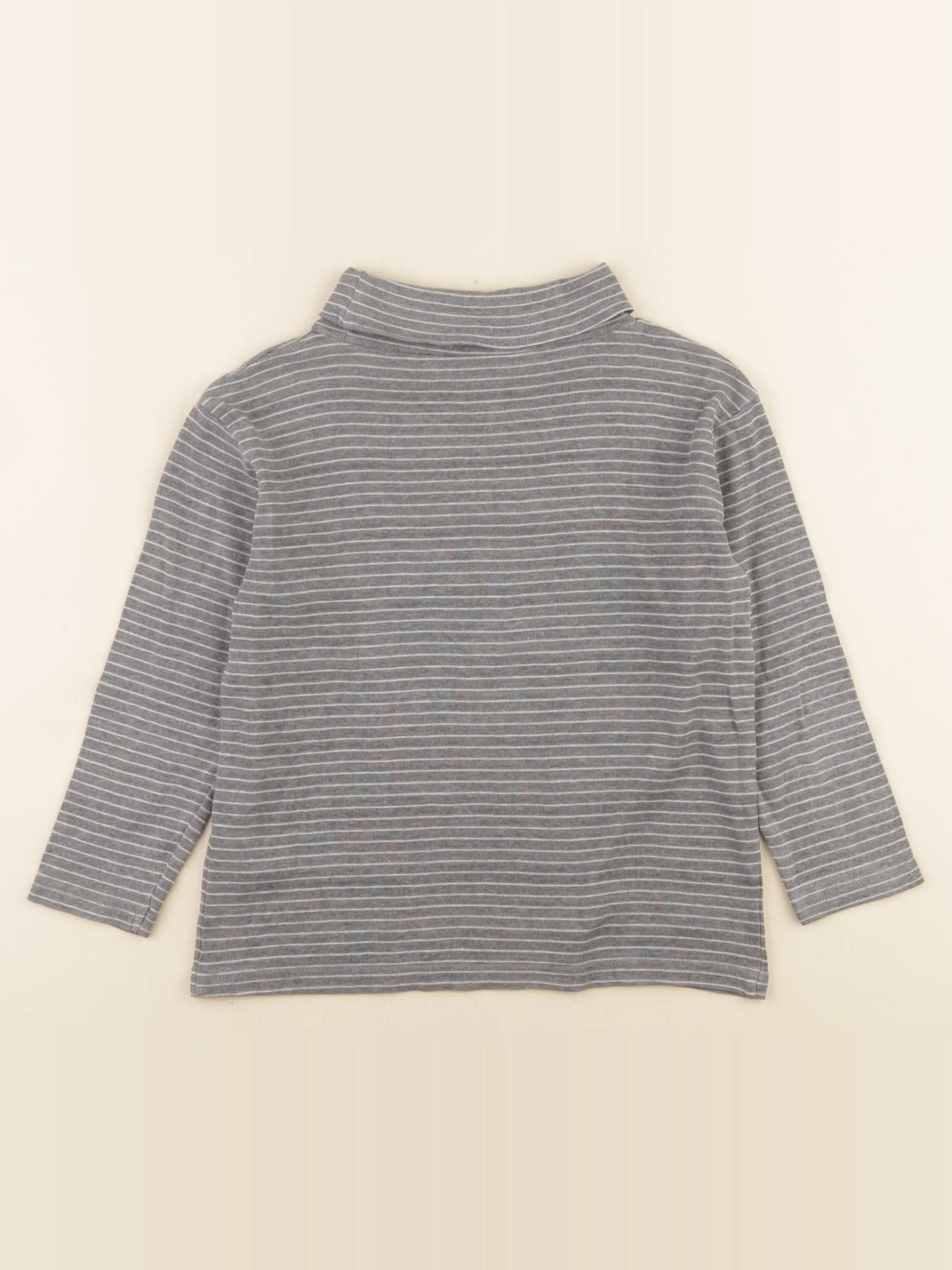 Vertbaudet - sous-pull gris, blanc - 8 ans