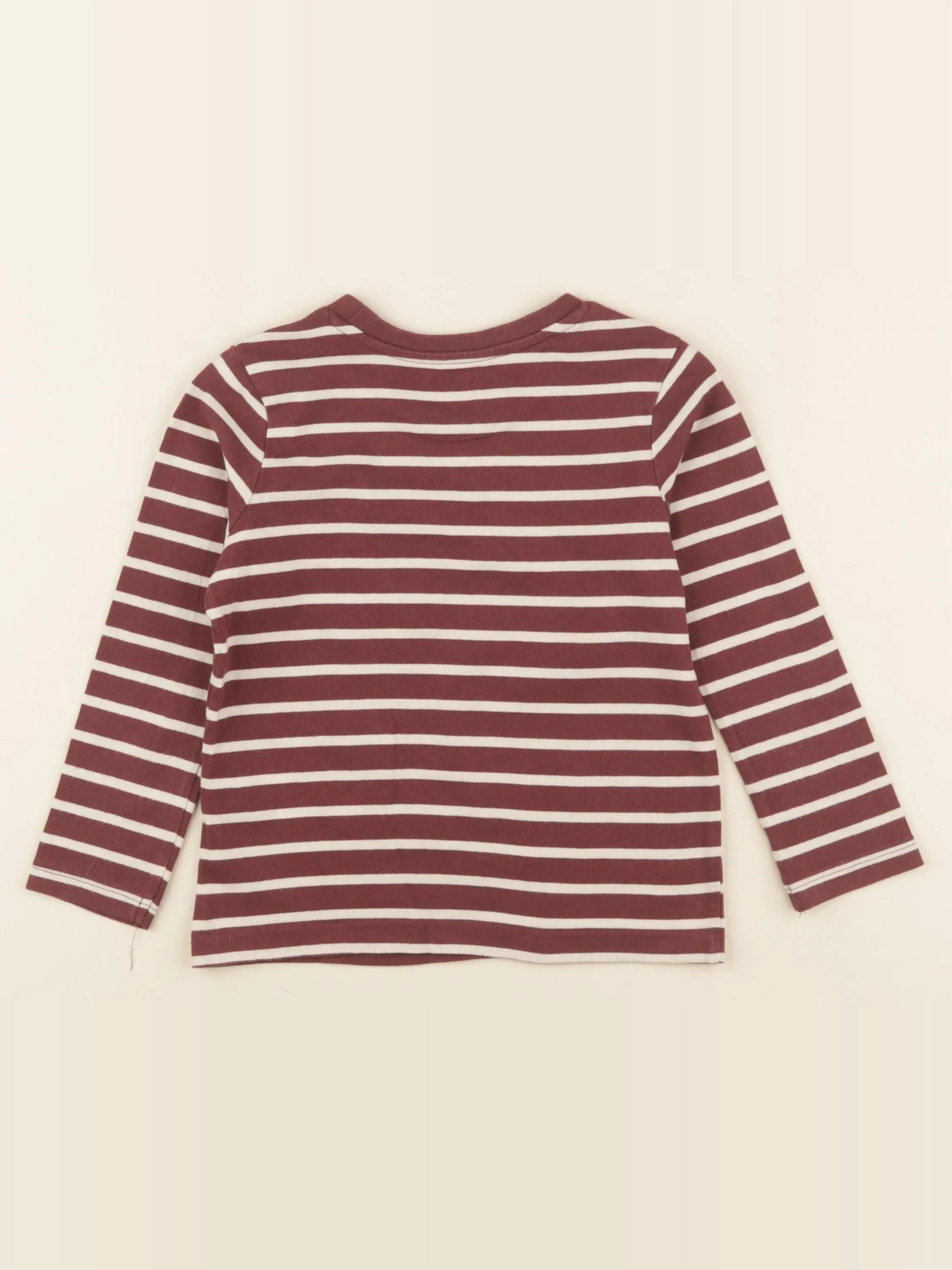 Vertbaudet - tee-shirt beige, rouge - 4 ans