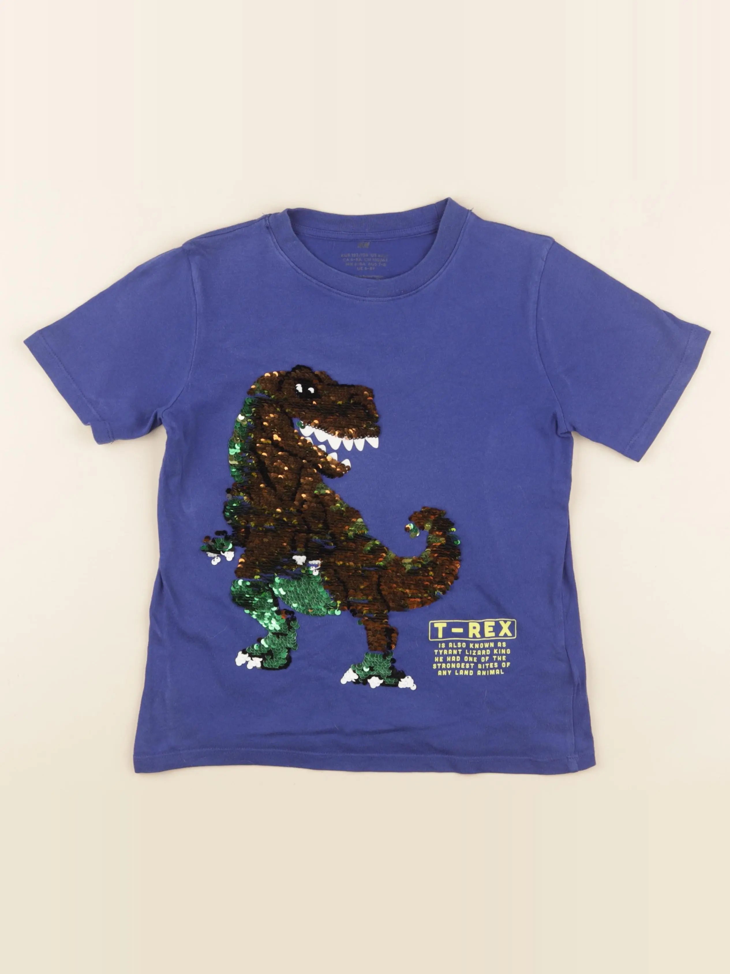 H&M - tee-shirt bleu - 6/8 ans