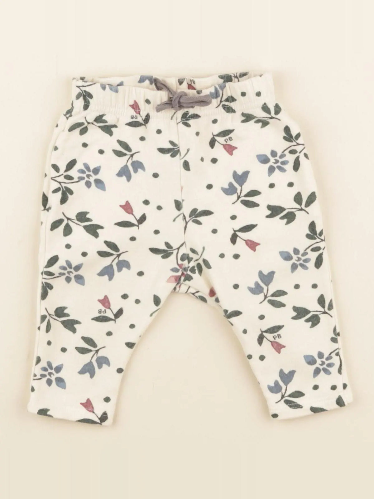 Petit Bateau - jogging beige, vert - 3 mois