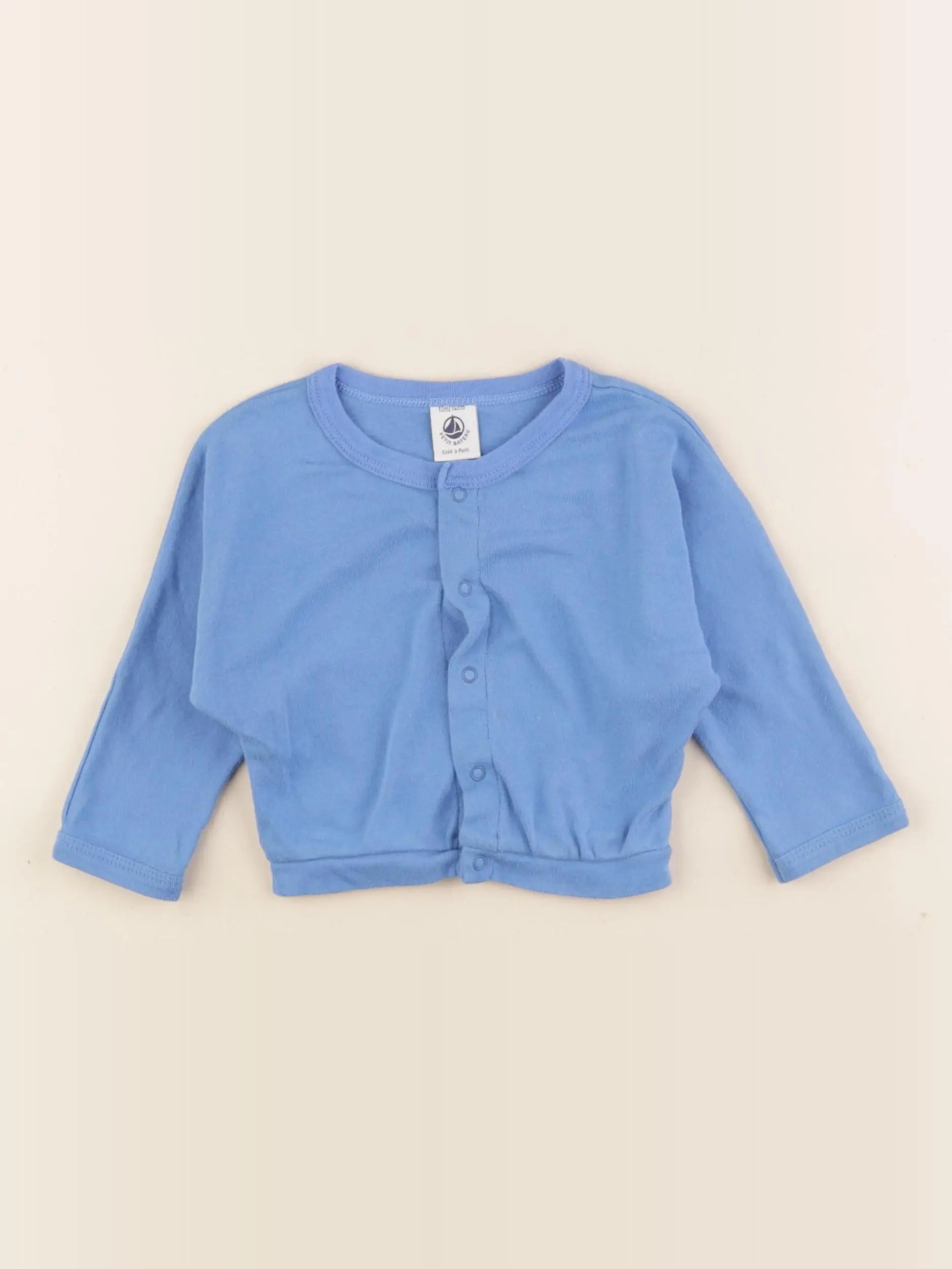 Petit Bateau - tee-shirt bleu - 12 mois