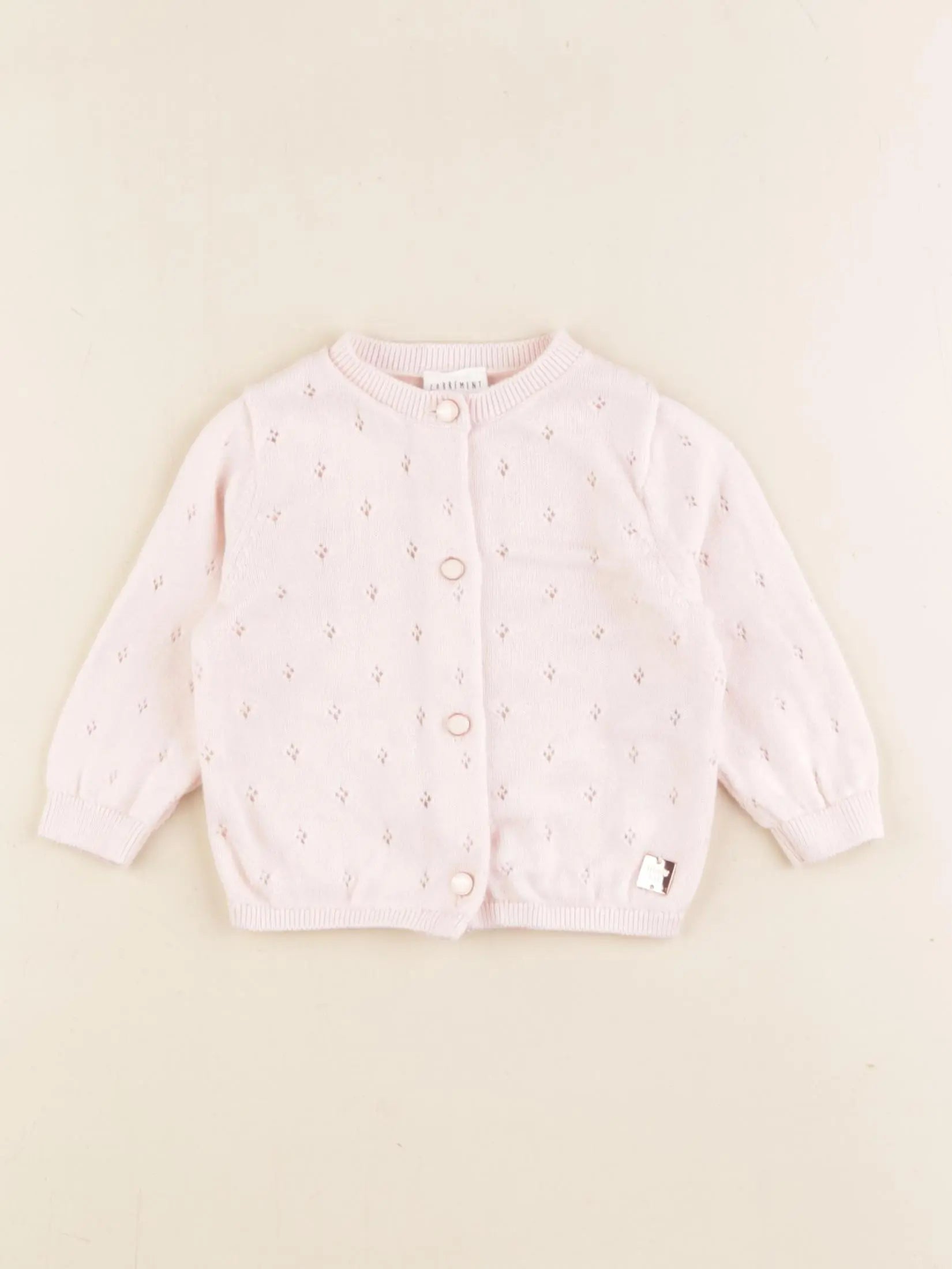 Carrément Beau - gilet rose - 6 mois