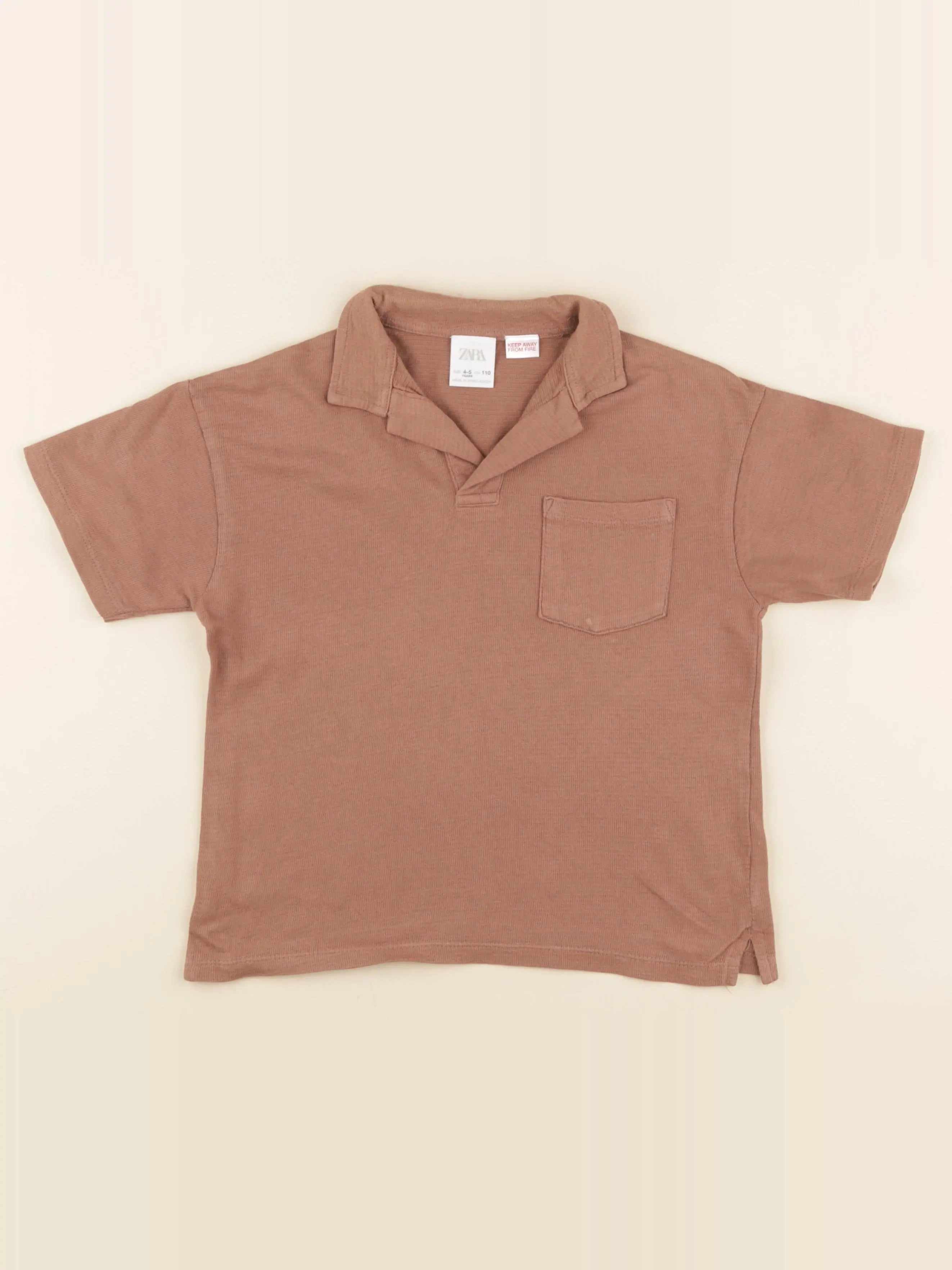 Zara - polo marron - 4/5 ans