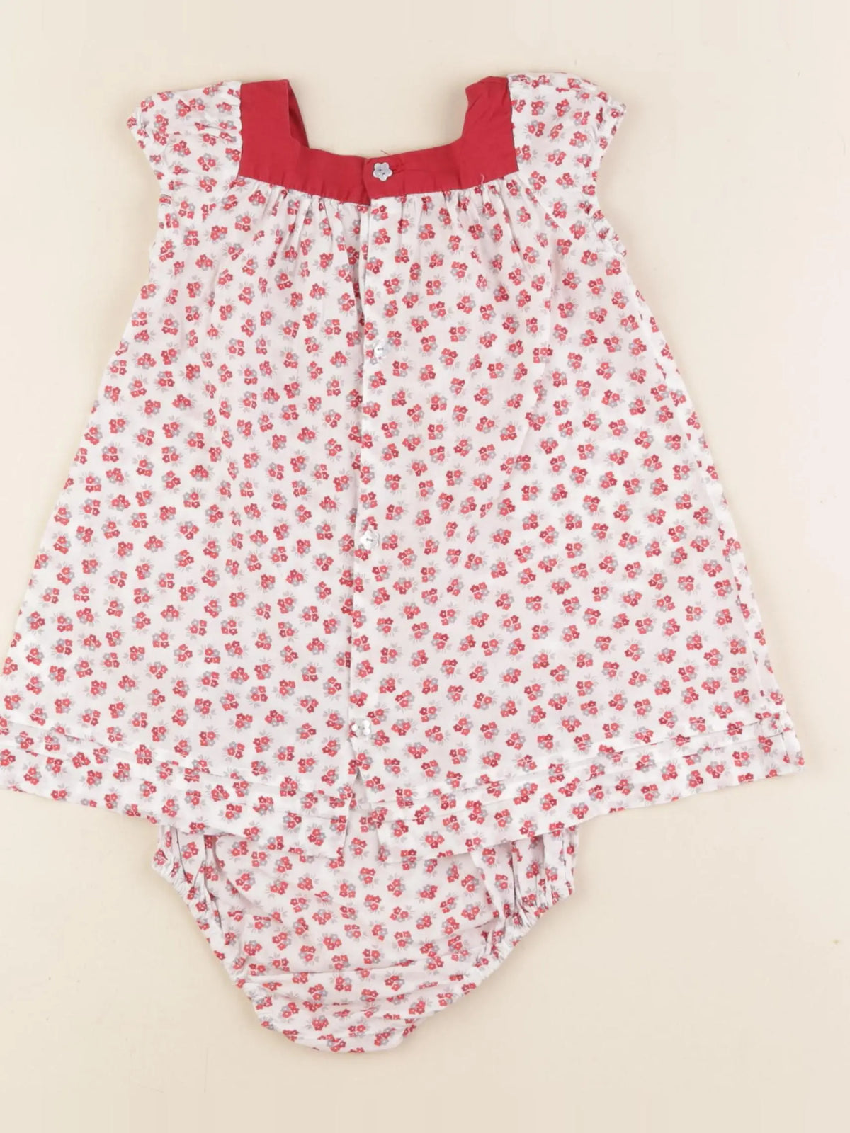 Jacadi - robe rouge, blanc - 6 mois