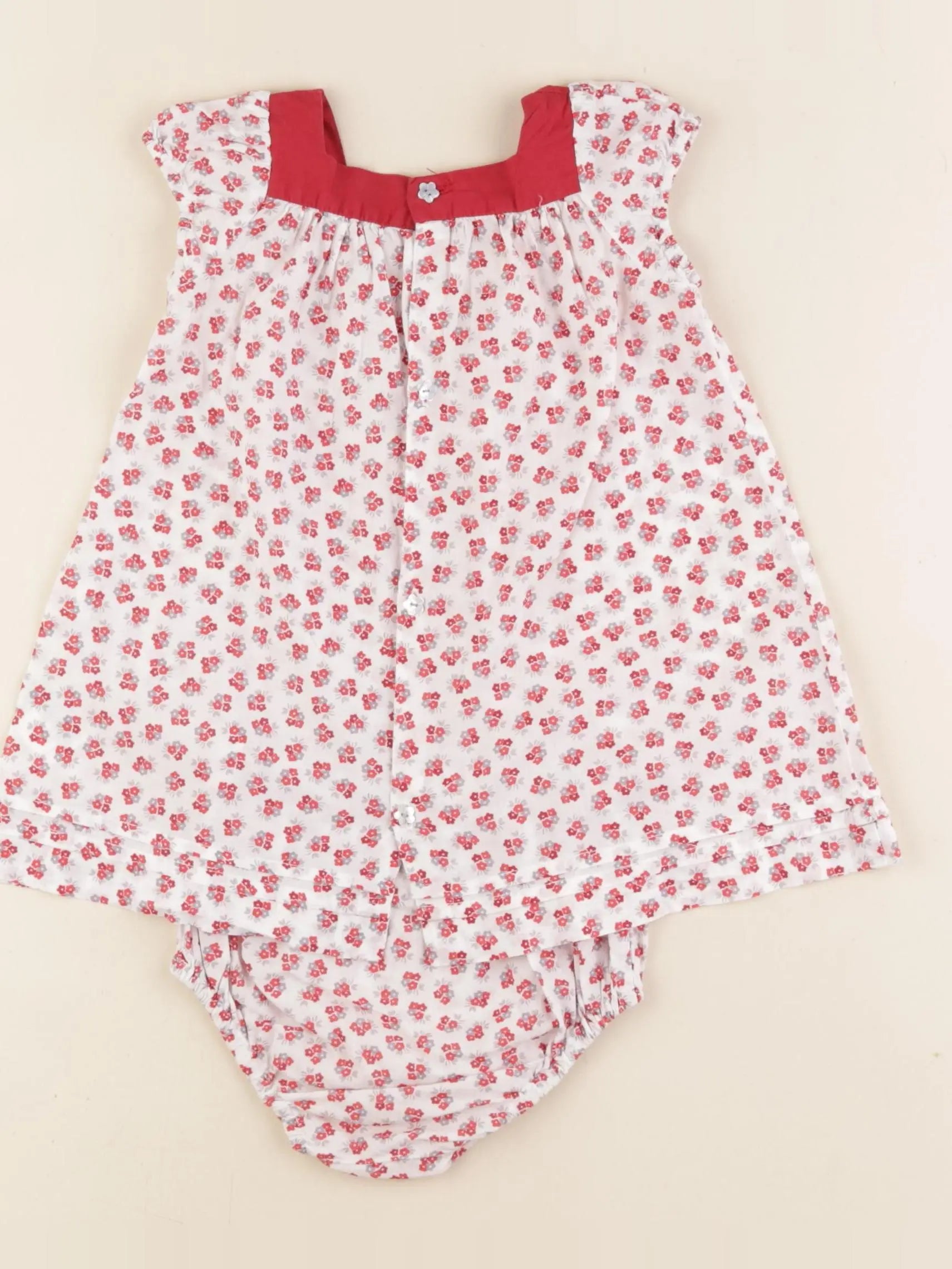 Jacadi - robe rouge, blanc - 6 mois