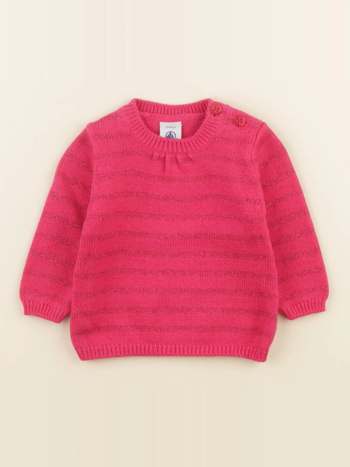 Petit Bateau - pull rose - 3 mois