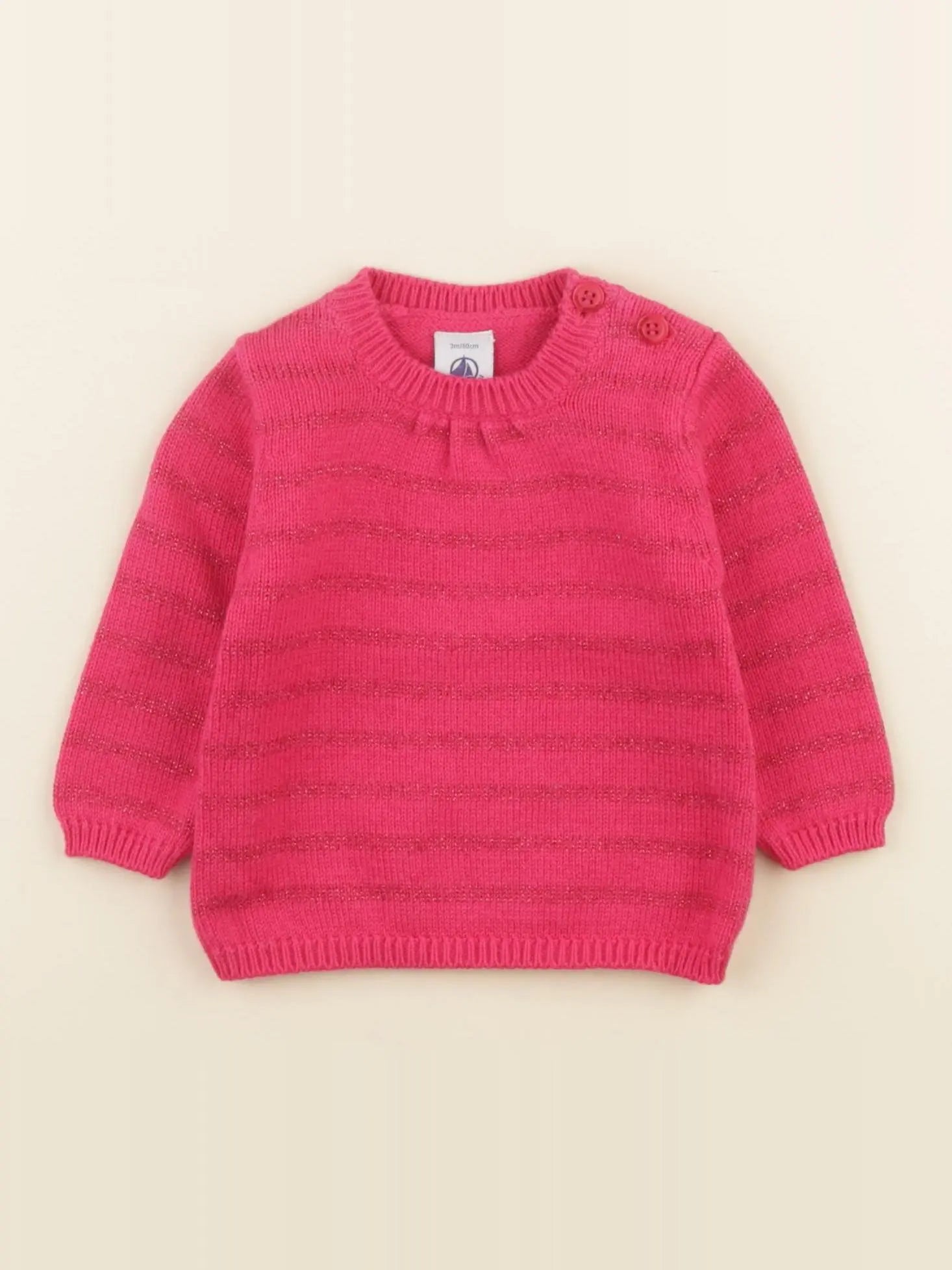 Petit Bateau - pull rose - 3 mois
