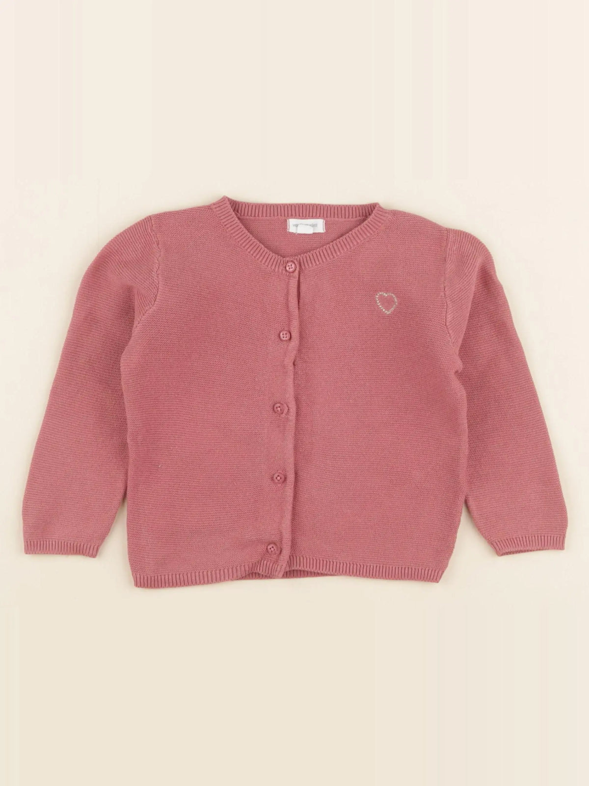 Vertbaudet - gilet rose - 12 mois