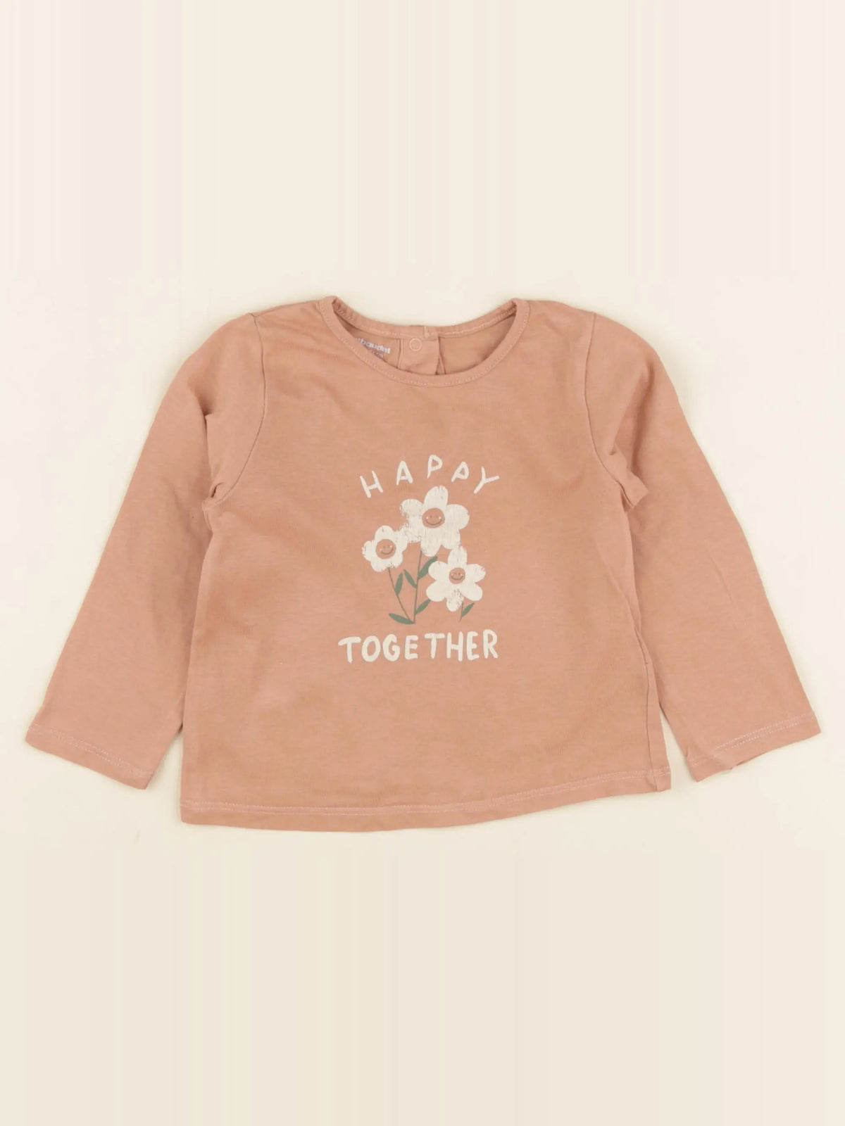 Vertbaudet - tee-shirt beige - 18 mois
