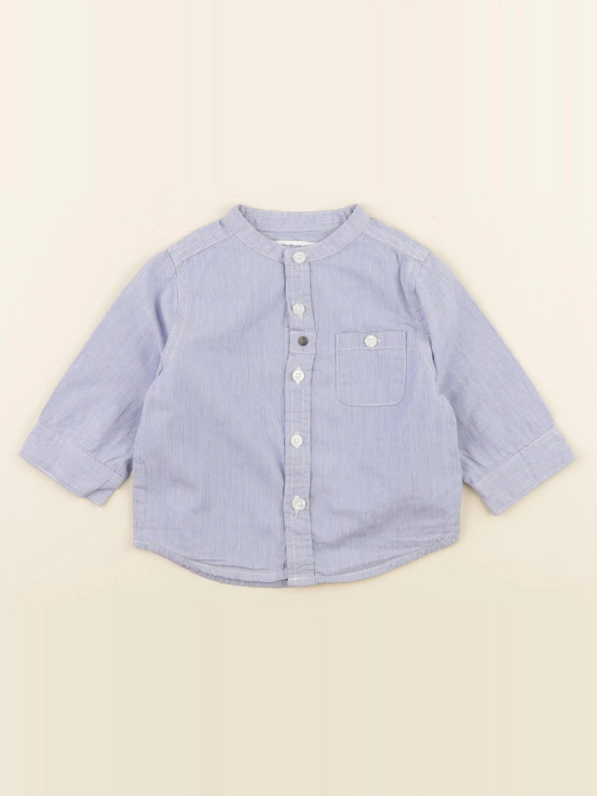 Vertbaudet - chemise imprimé au dos bleu - 9 mois