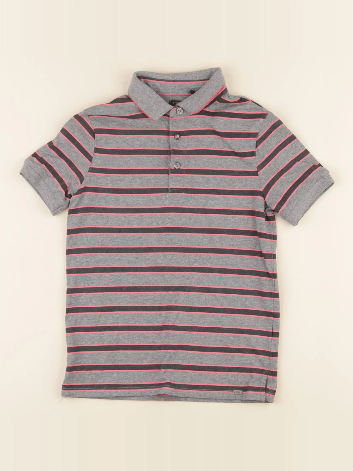 IKKS - polo gris, rose - 8 ans
