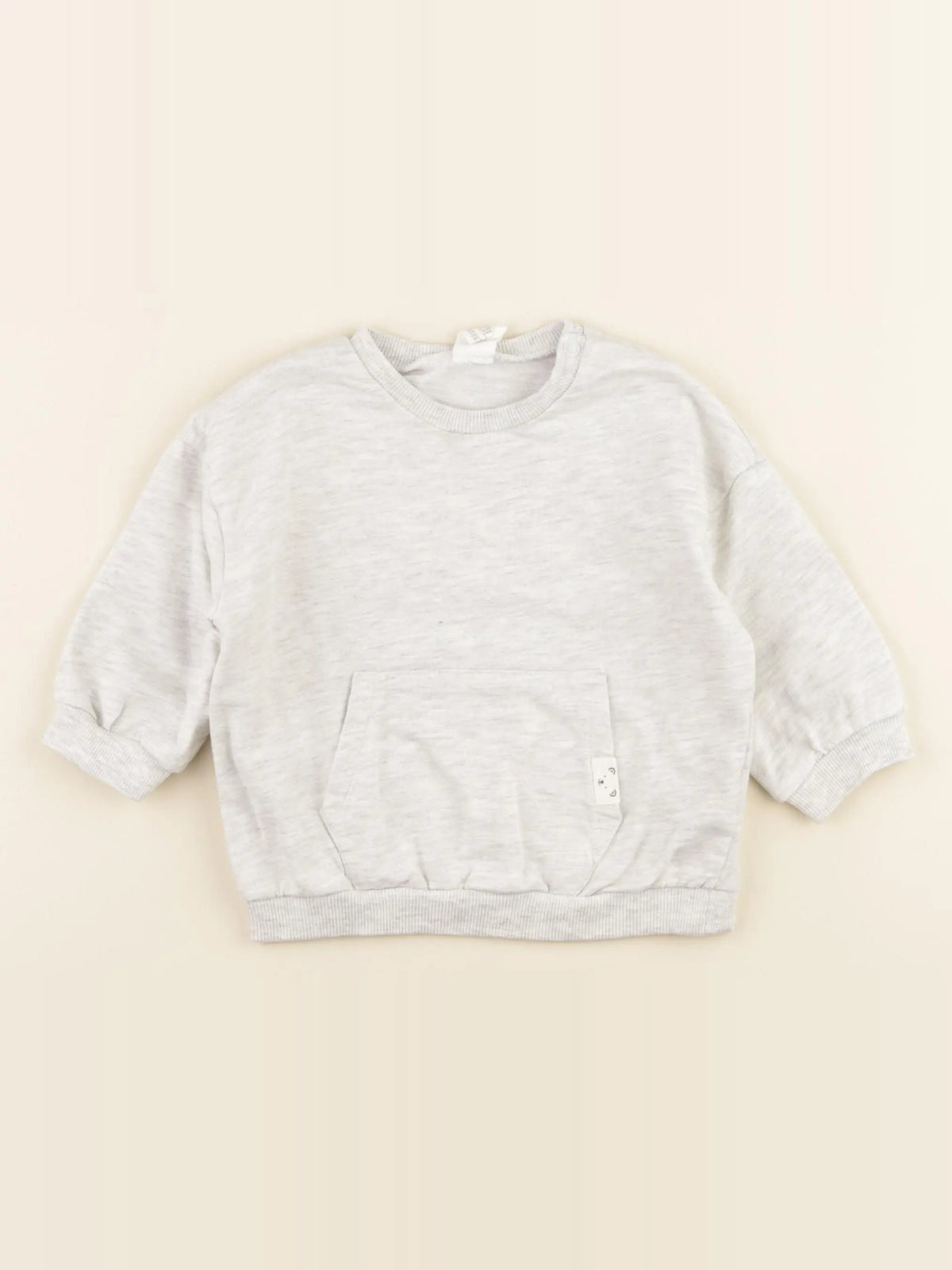 H&M - sweat gris - 6/9 mois