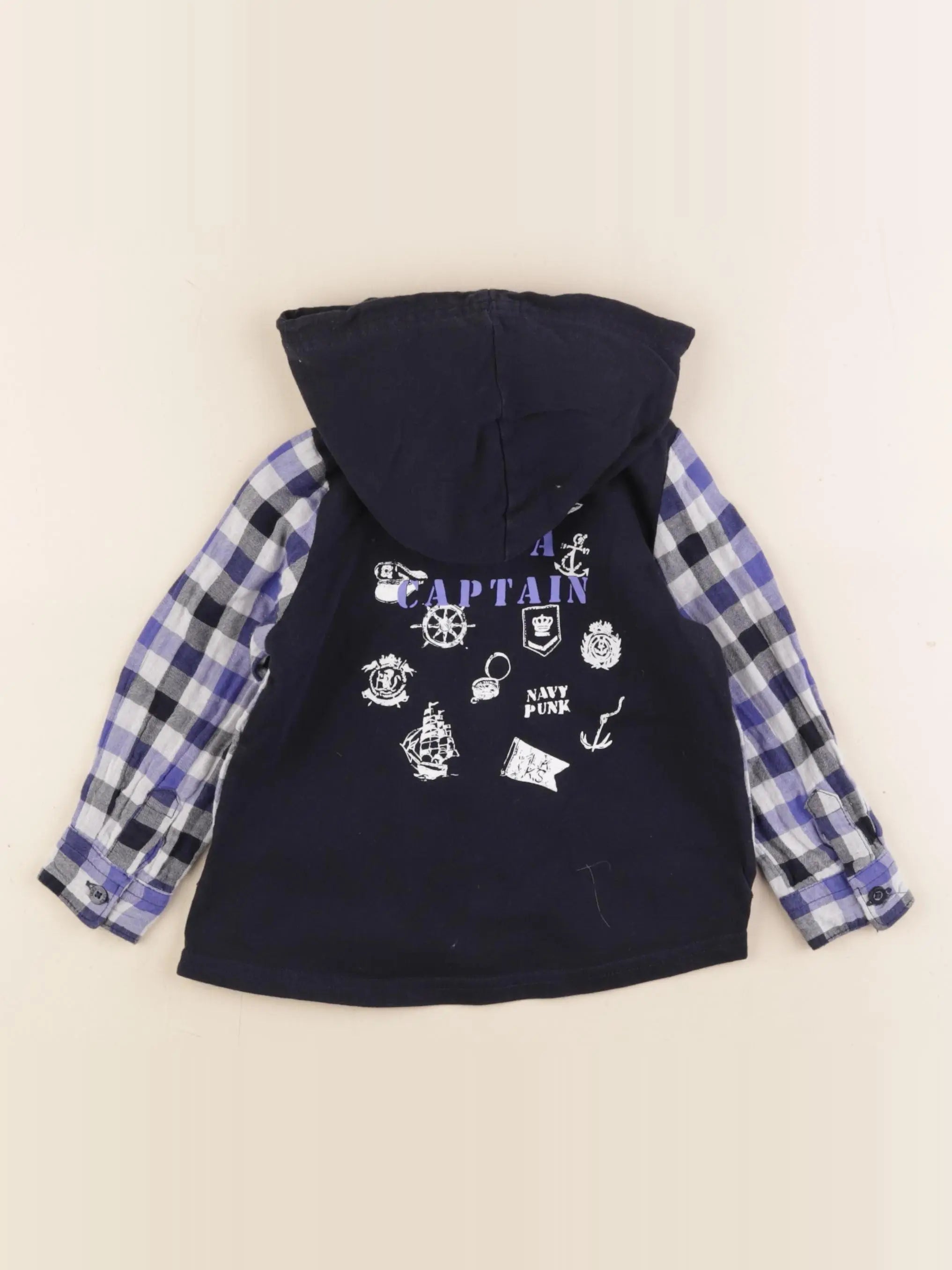 IKKS - chemise imprimé au dos bleu, blanc - 18 mois