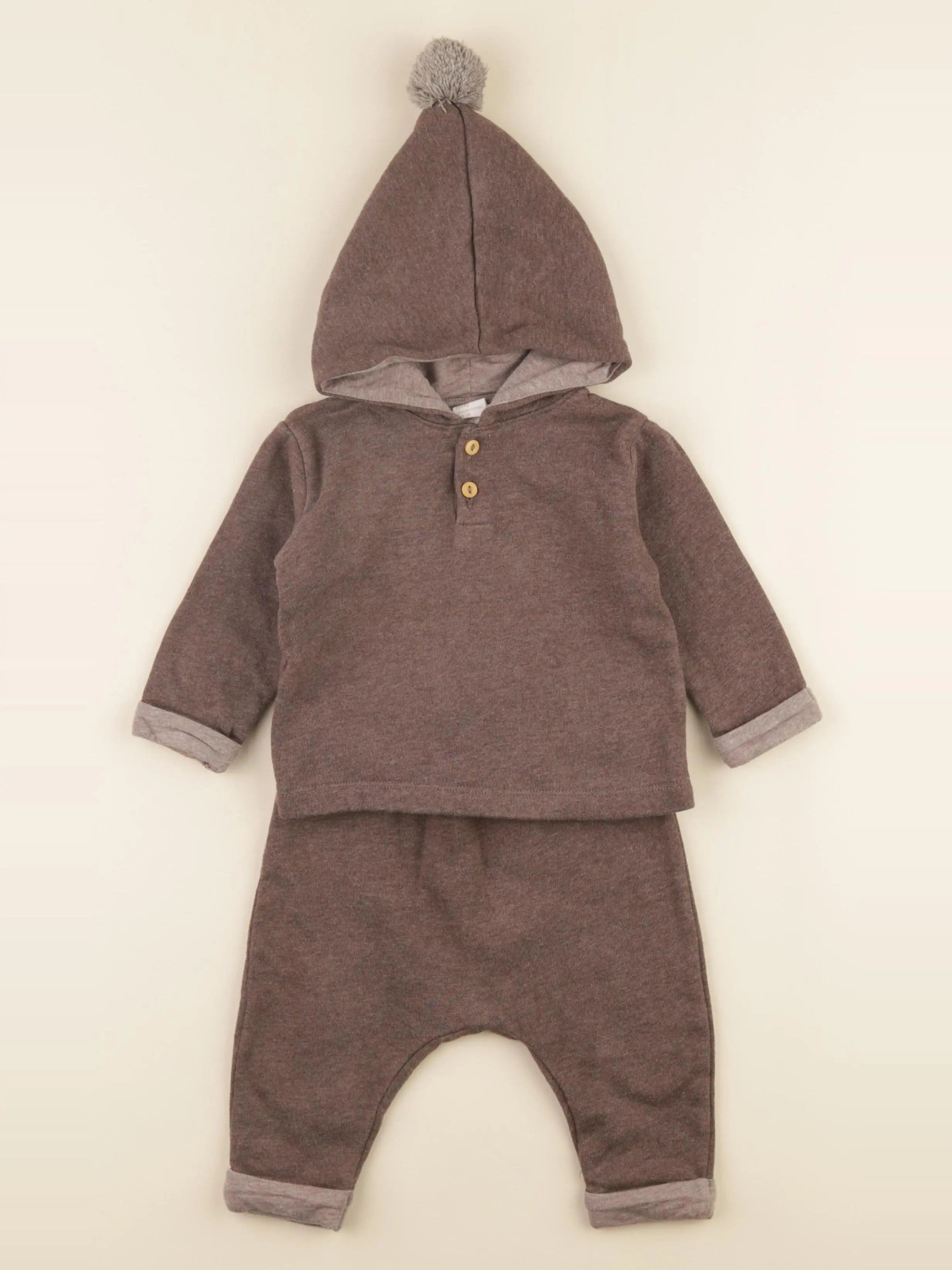 H&M - ensemble marron - 4/6 mois