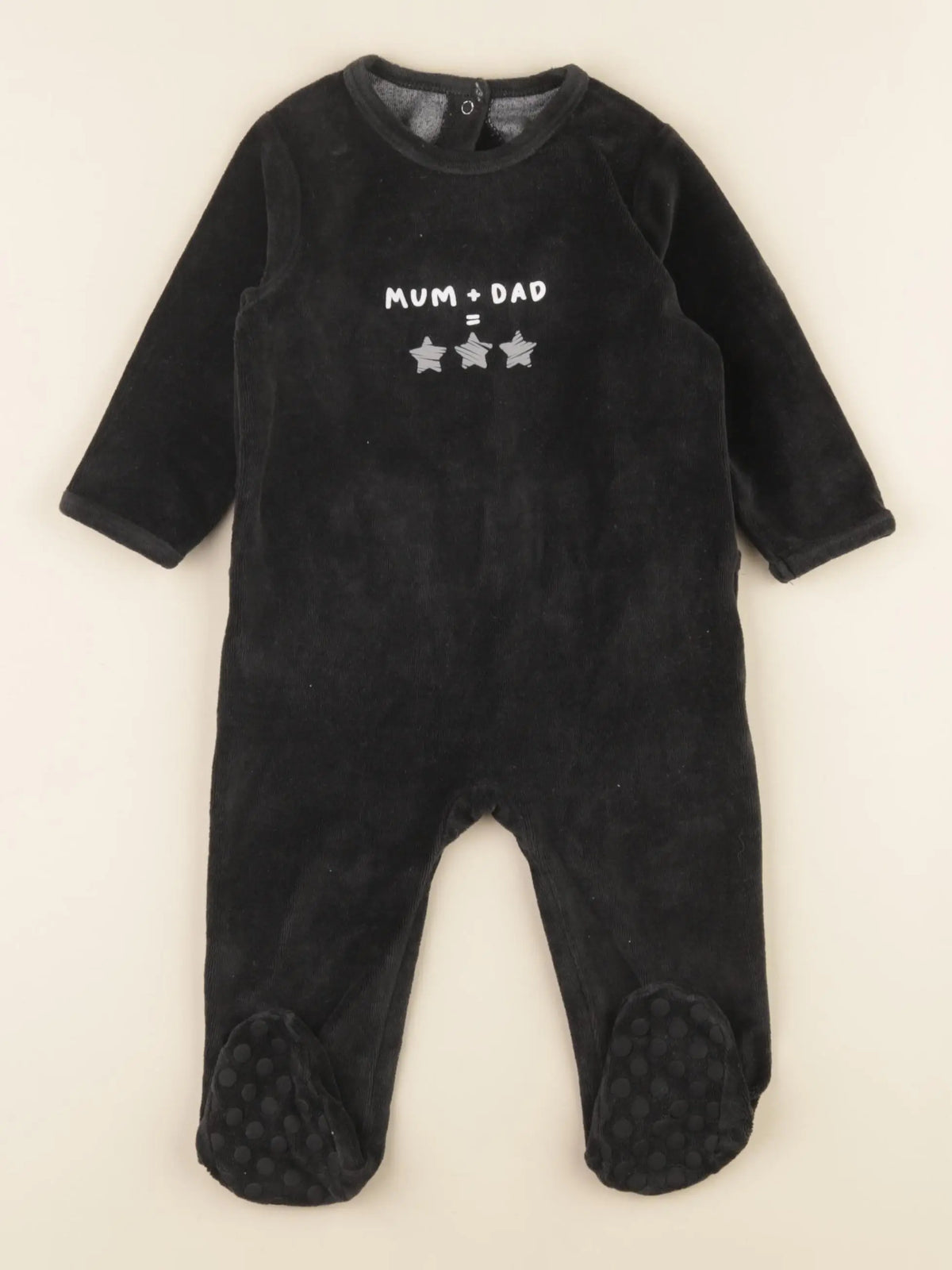 Vertbaudet - pyjama velours noir - 12 mois