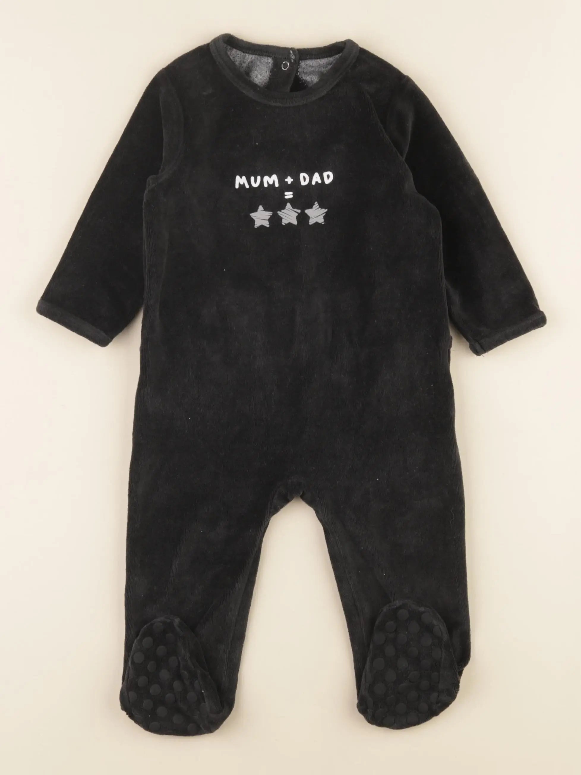 Vertbaudet - pyjama velours noir - 12 mois