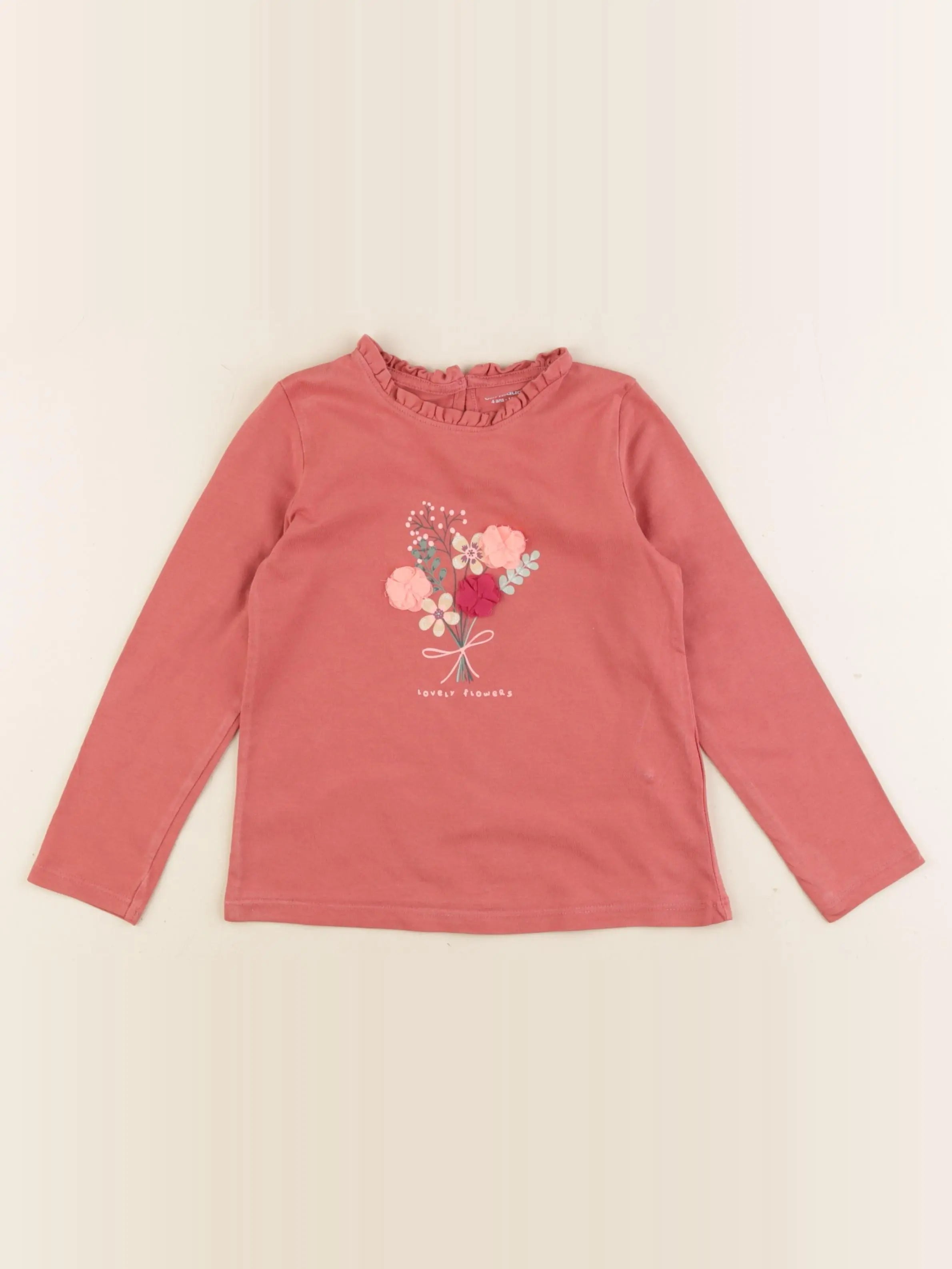 Vertbaudet - tee-shirt rose - 4 ans