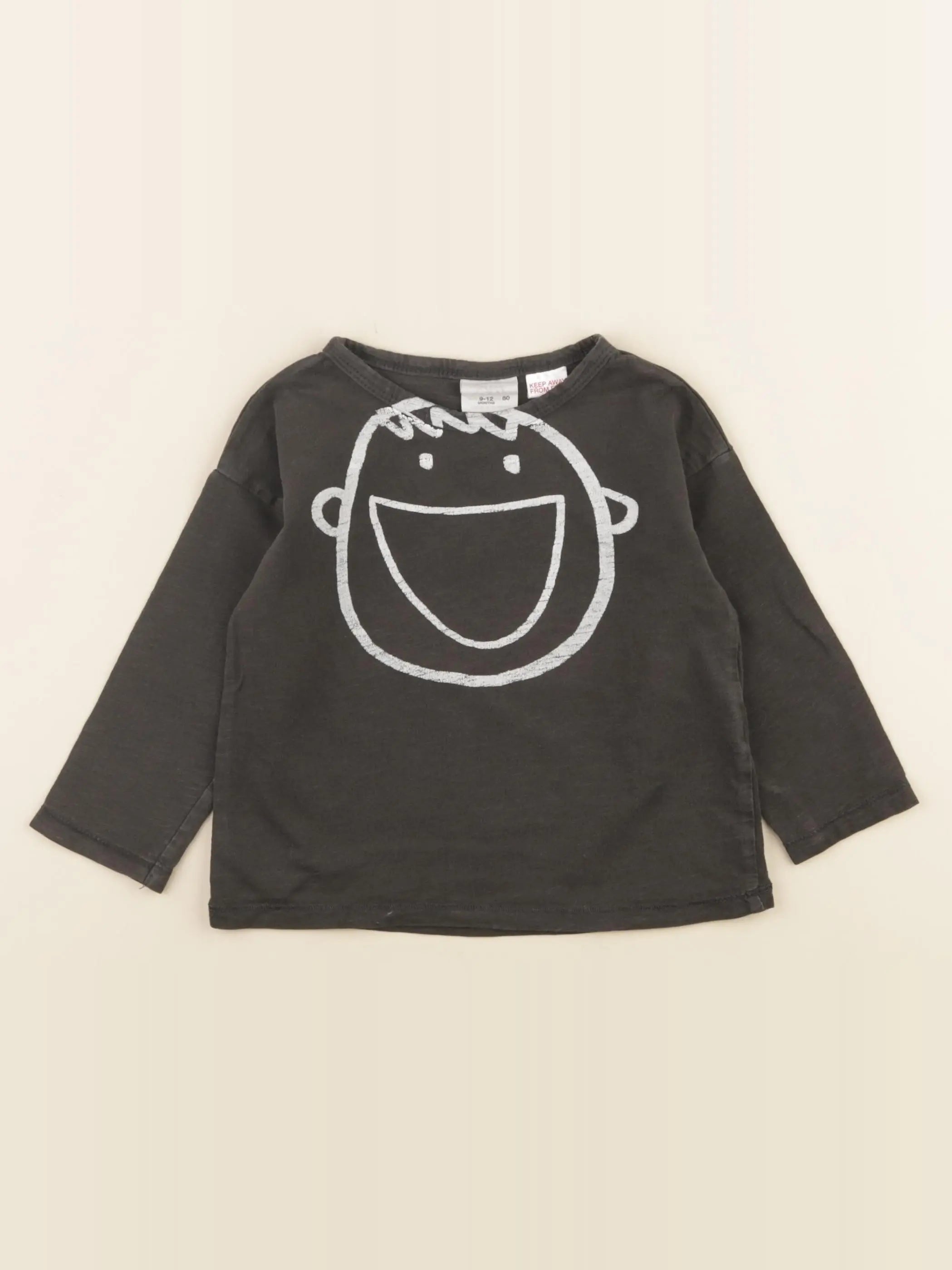 Zara - tee-shirt gris - 9/12 mois