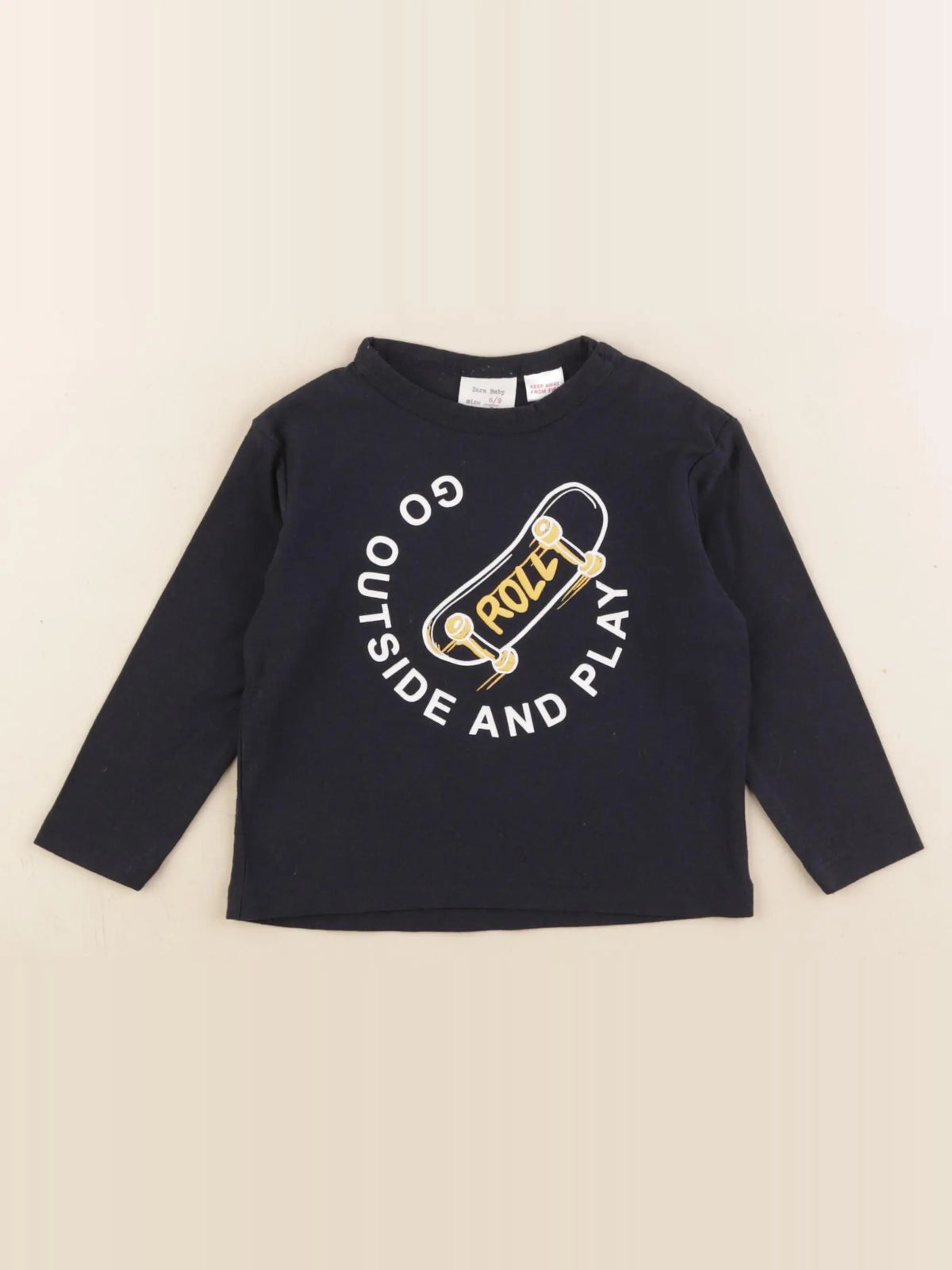 Zara - tee-shirt bleu - 6/9 mois