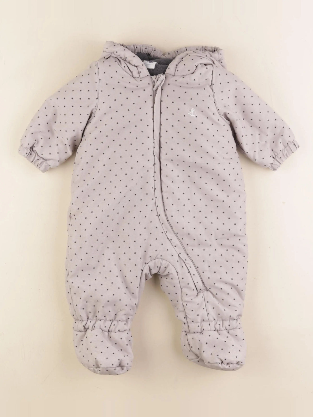 Petit Bateau - combi-pilote gris - 6 mois