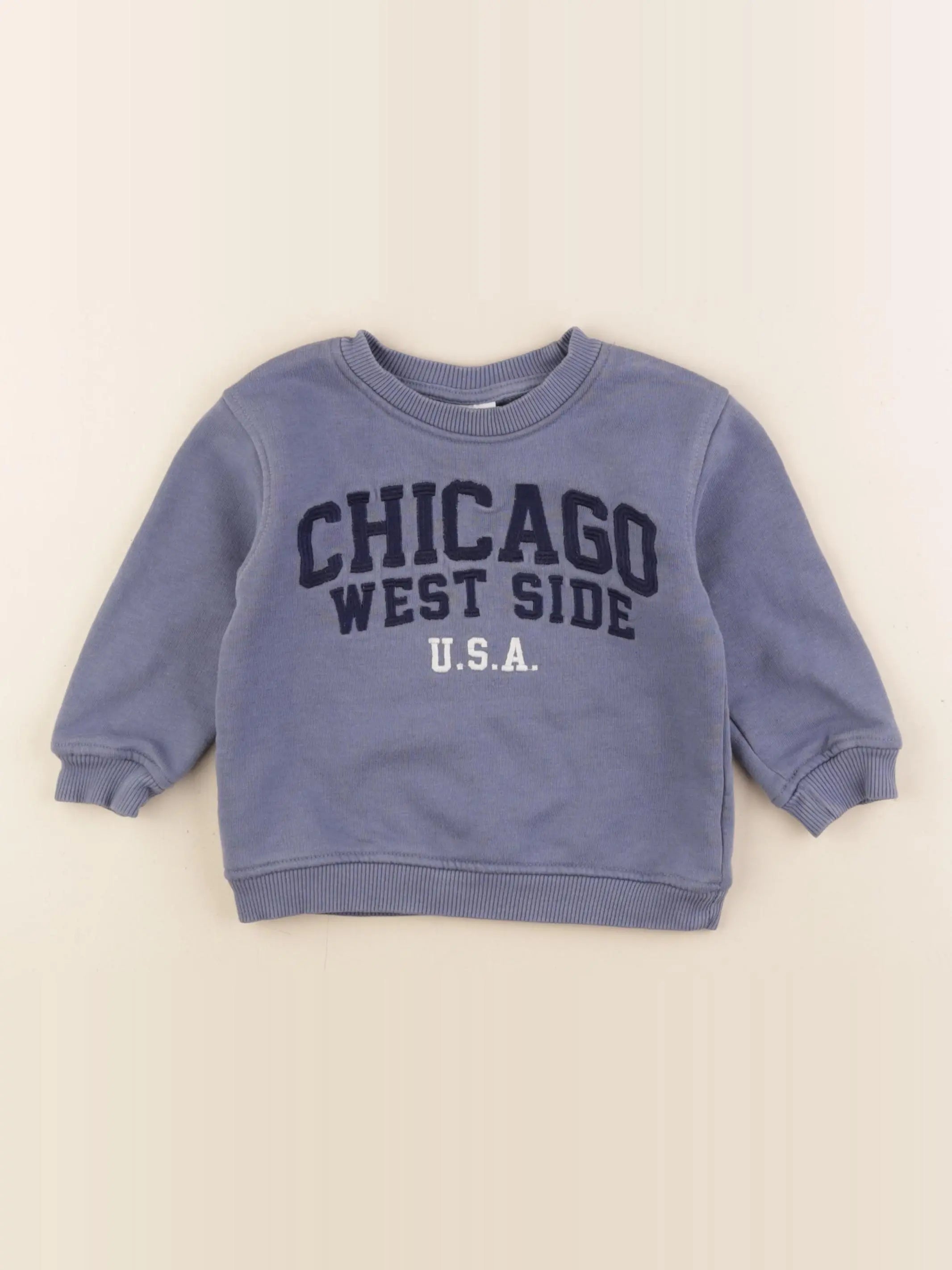 Zara - sweat bleu - 12/18 mois