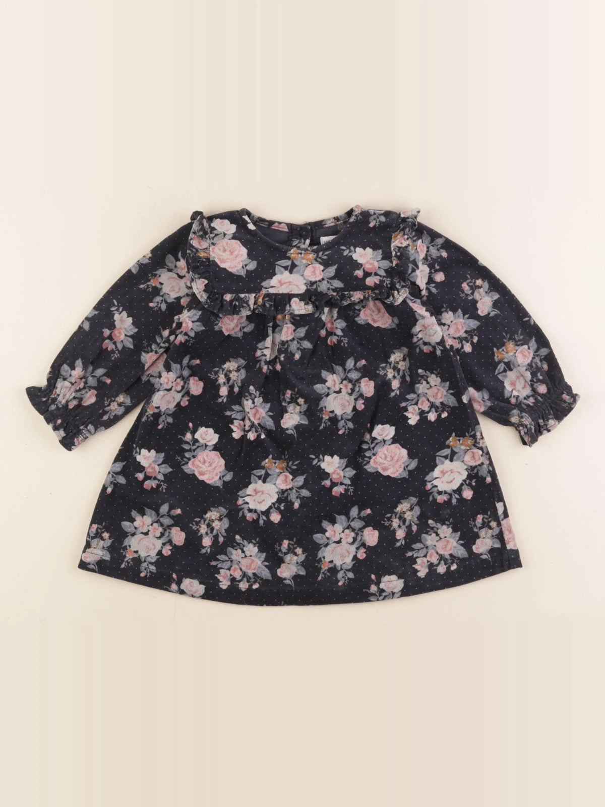 Vertbaudet - robe bleu, rose - 6 mois