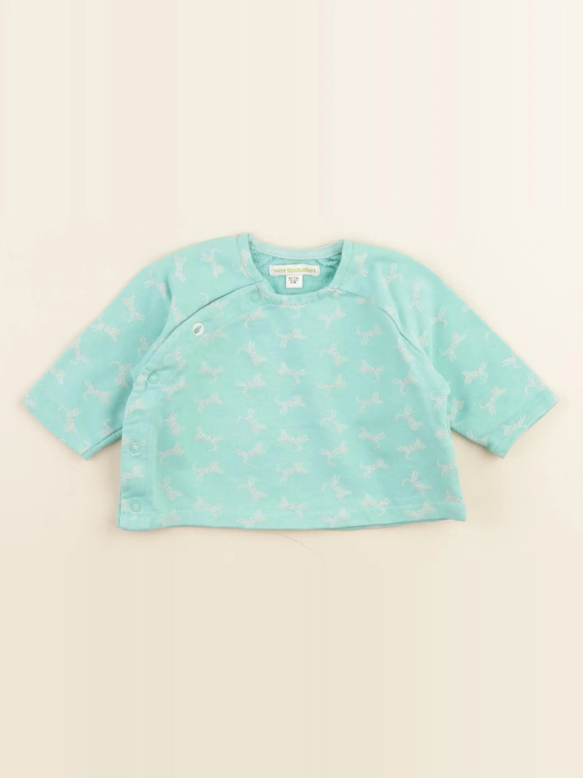 Vertbaudet - sweat vert - 3 mois